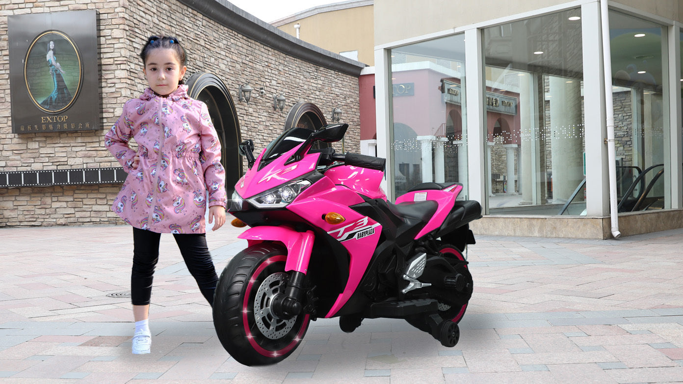 kids motorcycle,12V motorcycle for kids 3 4 5 6 years Boys Girls 12v7ah kids motorcycle ride on toy with Training Wheels/manual throttle/ drive by hand /Lighting wheels