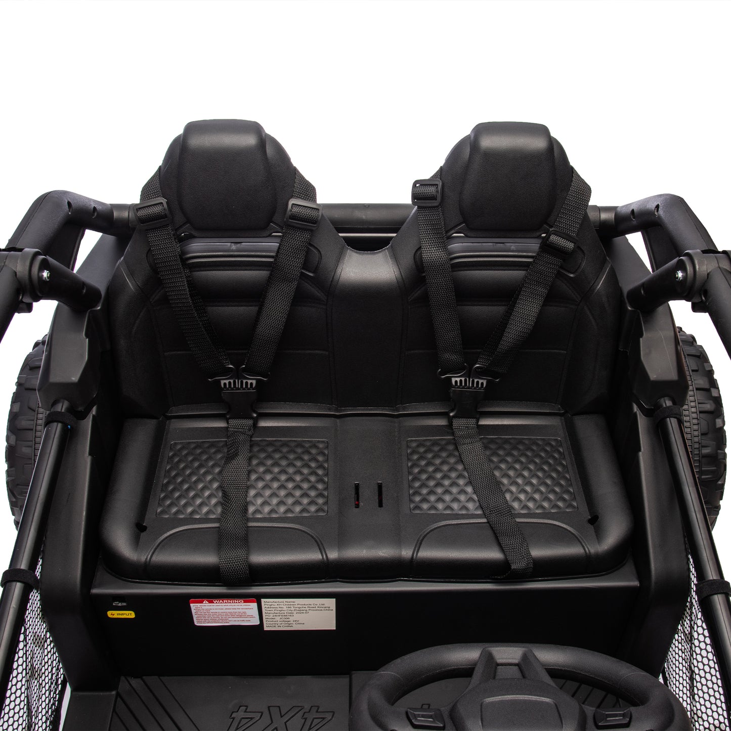 24V Two-seater Kids Ride On UTV w/Parents Control,20in seat width,400W Super high power,Four-wheel Suspension,Bluetooth,MP3,USB,LED Light,Horn,Rear storage space,Speeds 3.73-4.97MPH For Kids aged 3+.