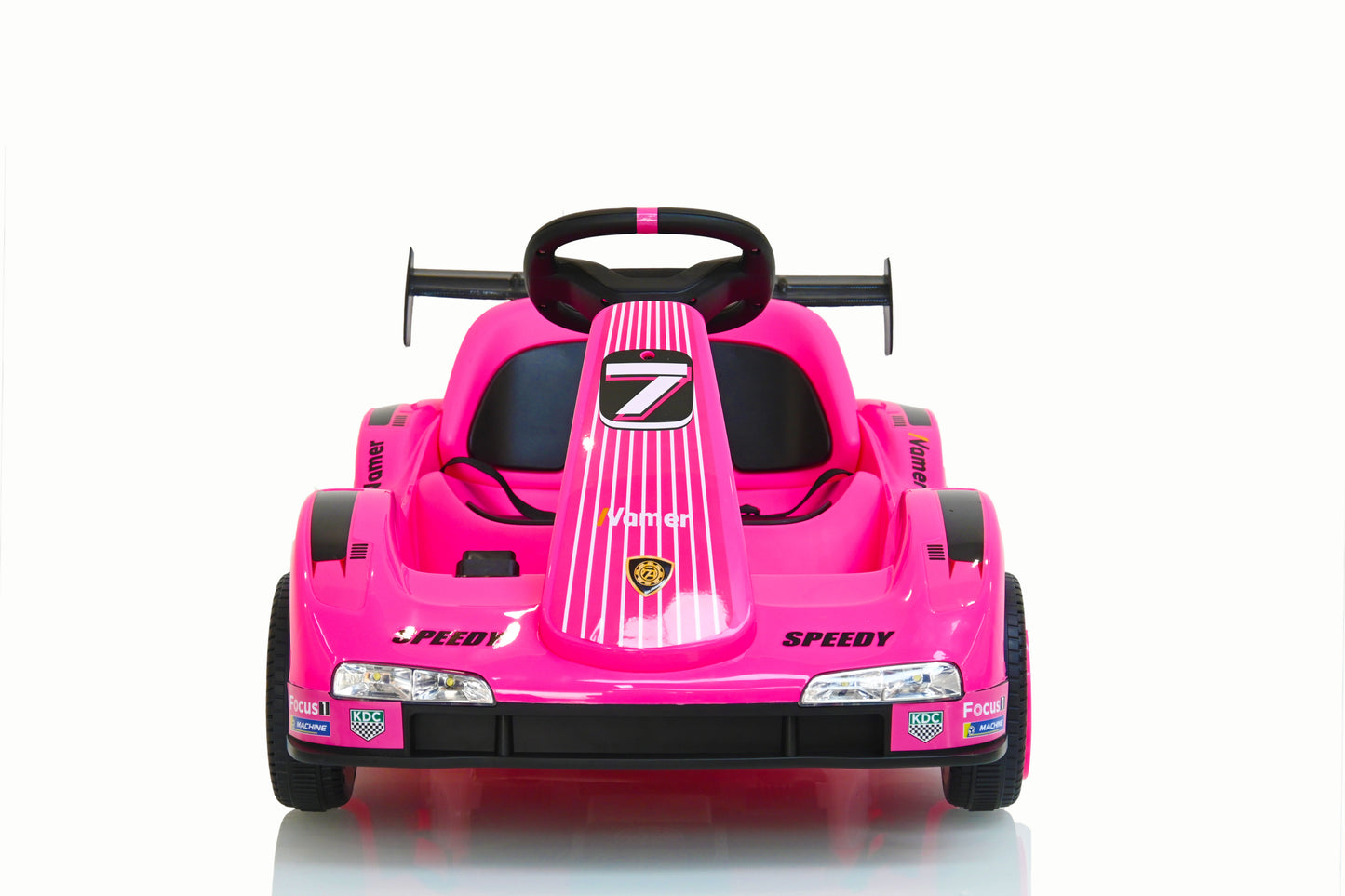 Electric Go Kart, 12V Battery Powered Ride On Car w/Remote Control, Safety Belt, Slow Start, Music, 4 Wheel Electric Vehicle for Kids, Gift for Boys Girls