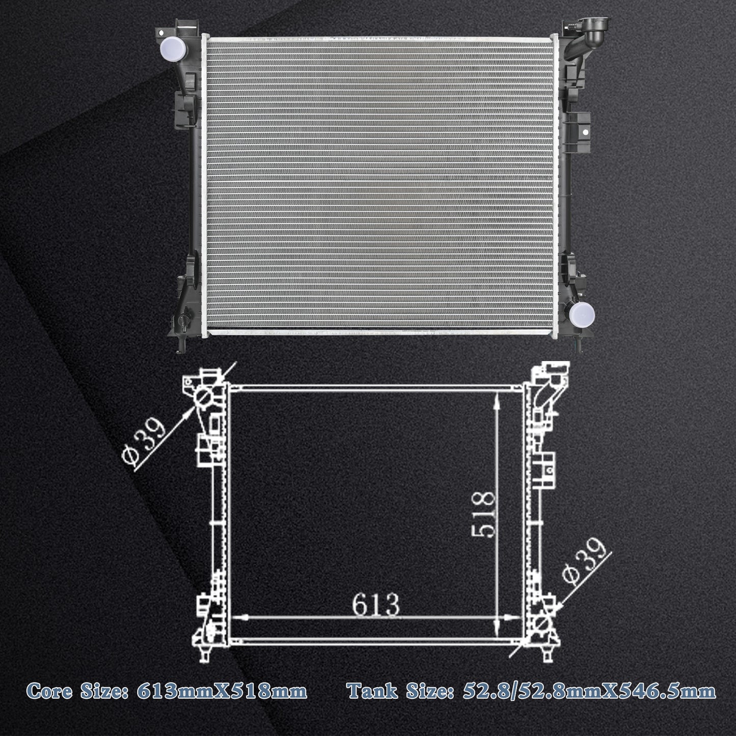 Aluminium Radiator for 08-20 Grand Caravan Ram Chrysler Town Country 13063