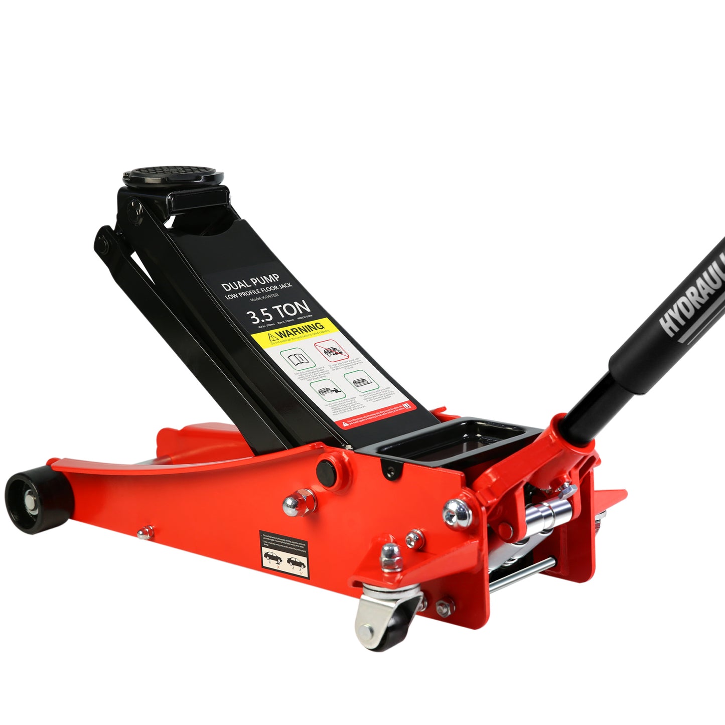 Floor Jack, 3.5 Ton Low Profile Floor Jack, Heavy-Duty Steel Racing Floor Jack with dual Piston Quick Lift Pump, Floor Jack Lifting Range 4'-21'