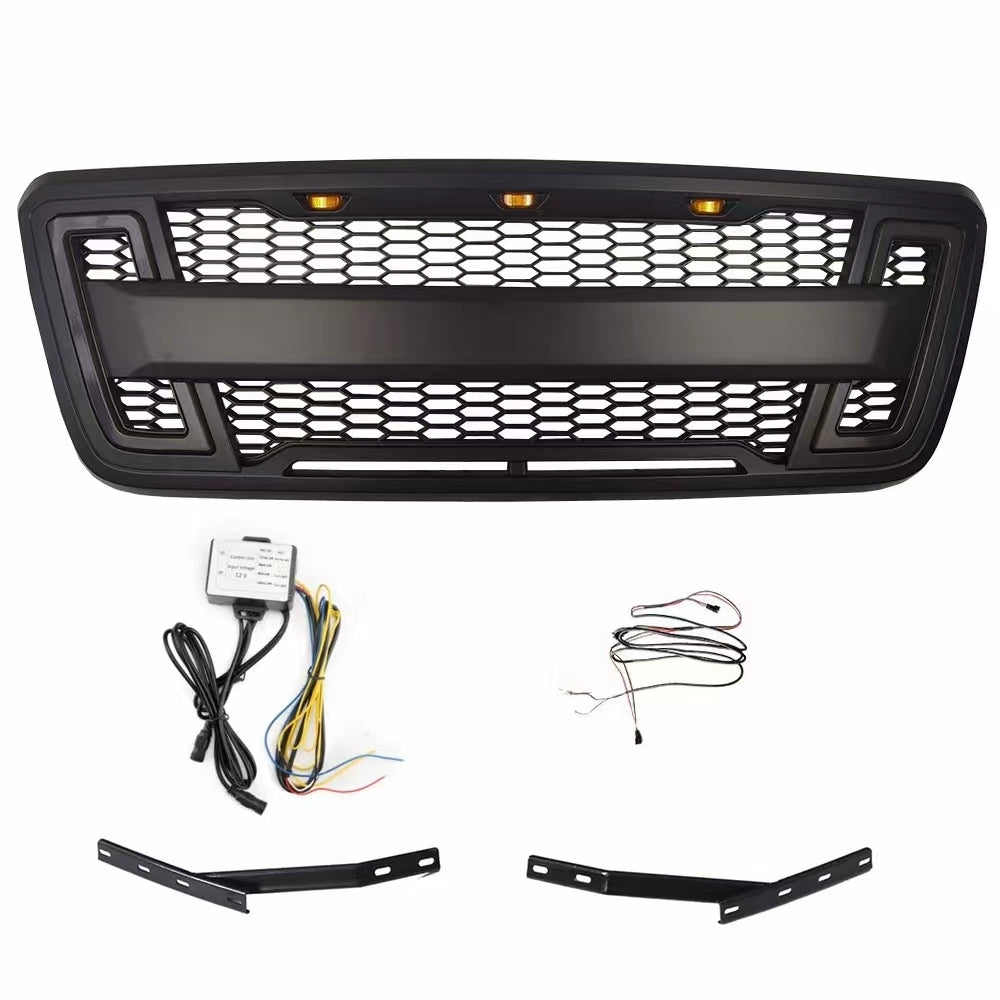 Front Grille Guard for 2004-2008 Ford F150 with LED Lights