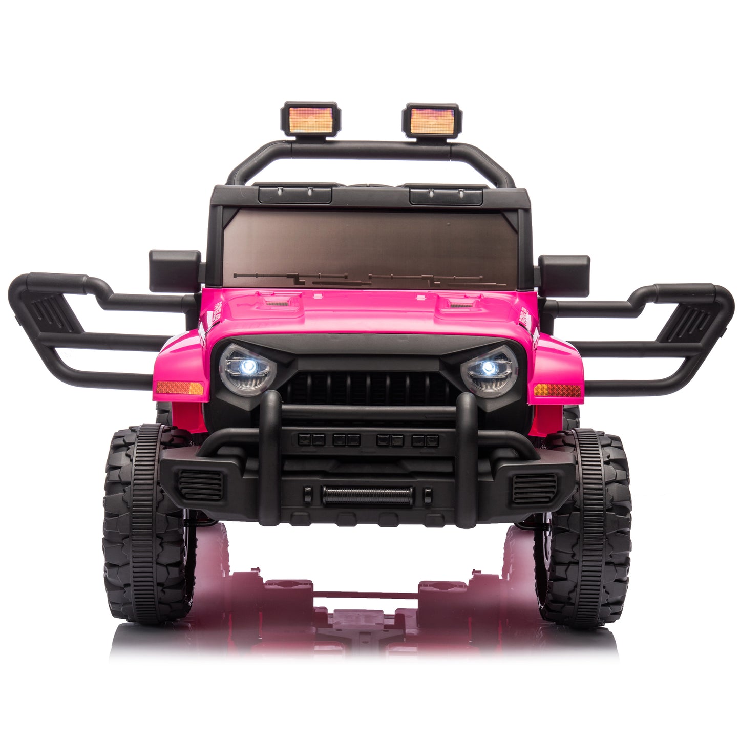 12V Kids Ride On Electric Car W/Parents Control,Dual drive, Four-wheel Suspension,With music,Bluetooth,MP3,USB,with headlights, steering wheel quick release,Slow start for Kids Aged 2-4.