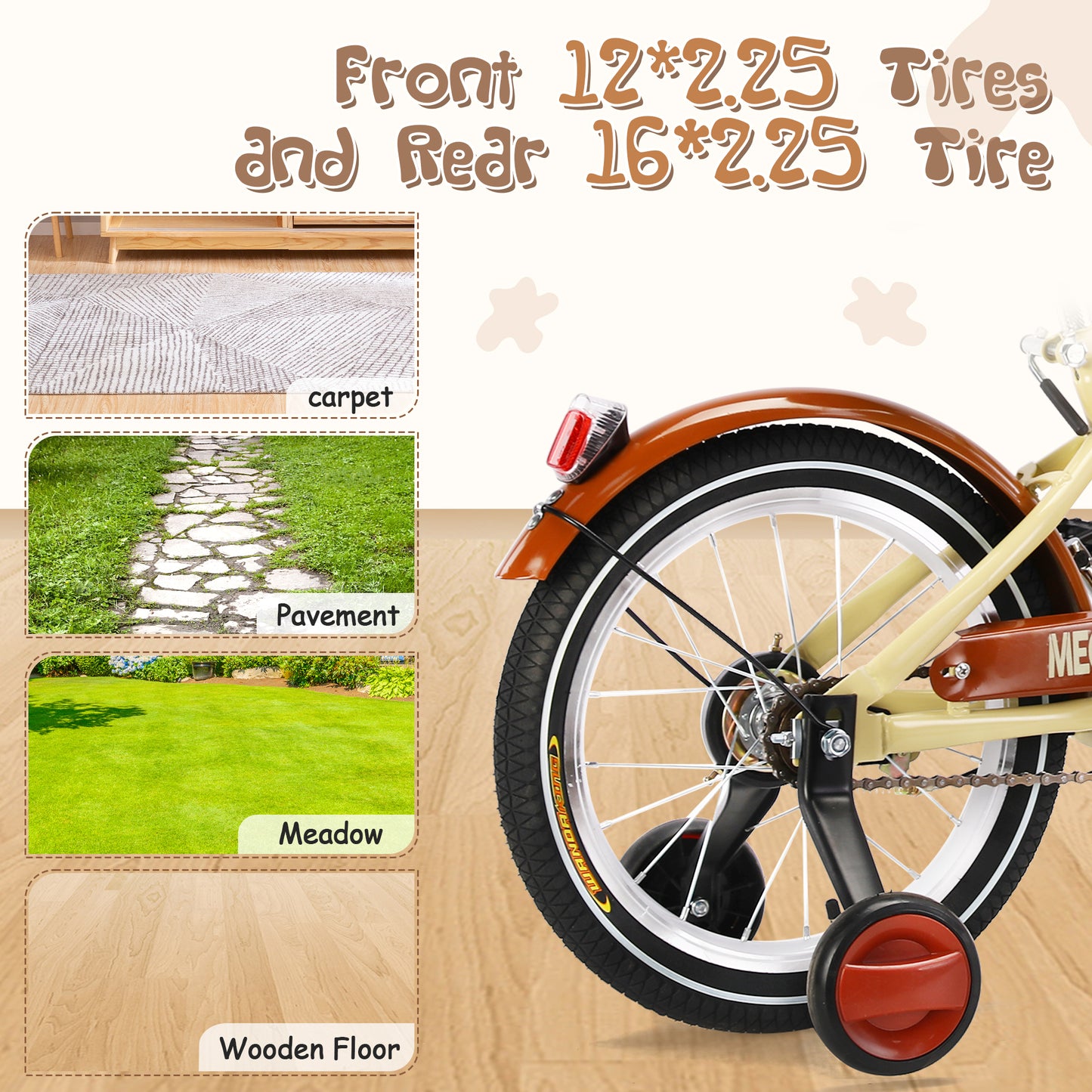 Foldable Tricycle for Kids Ages 6-12,Mini Cargo Bike,Pet Bike,Reverse Tricycle,Outdoor Parent-Child Bike for travel,With Cargo Basket and Training Wheels.