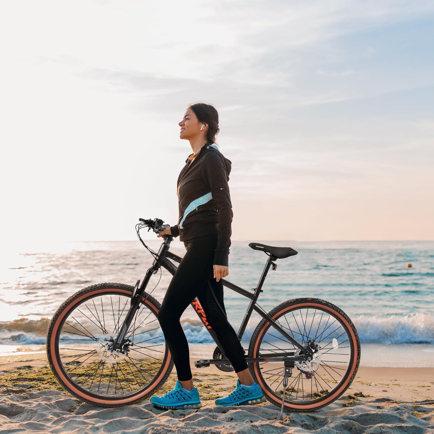 A24301 Mountain Bike 24 Inch Wheels, 21-Speed Mens Womens Trail Commuter City Mountain Bike,High Carbon steel Frame Disc Brakes Thumb Shifter Front Fork Bicycles