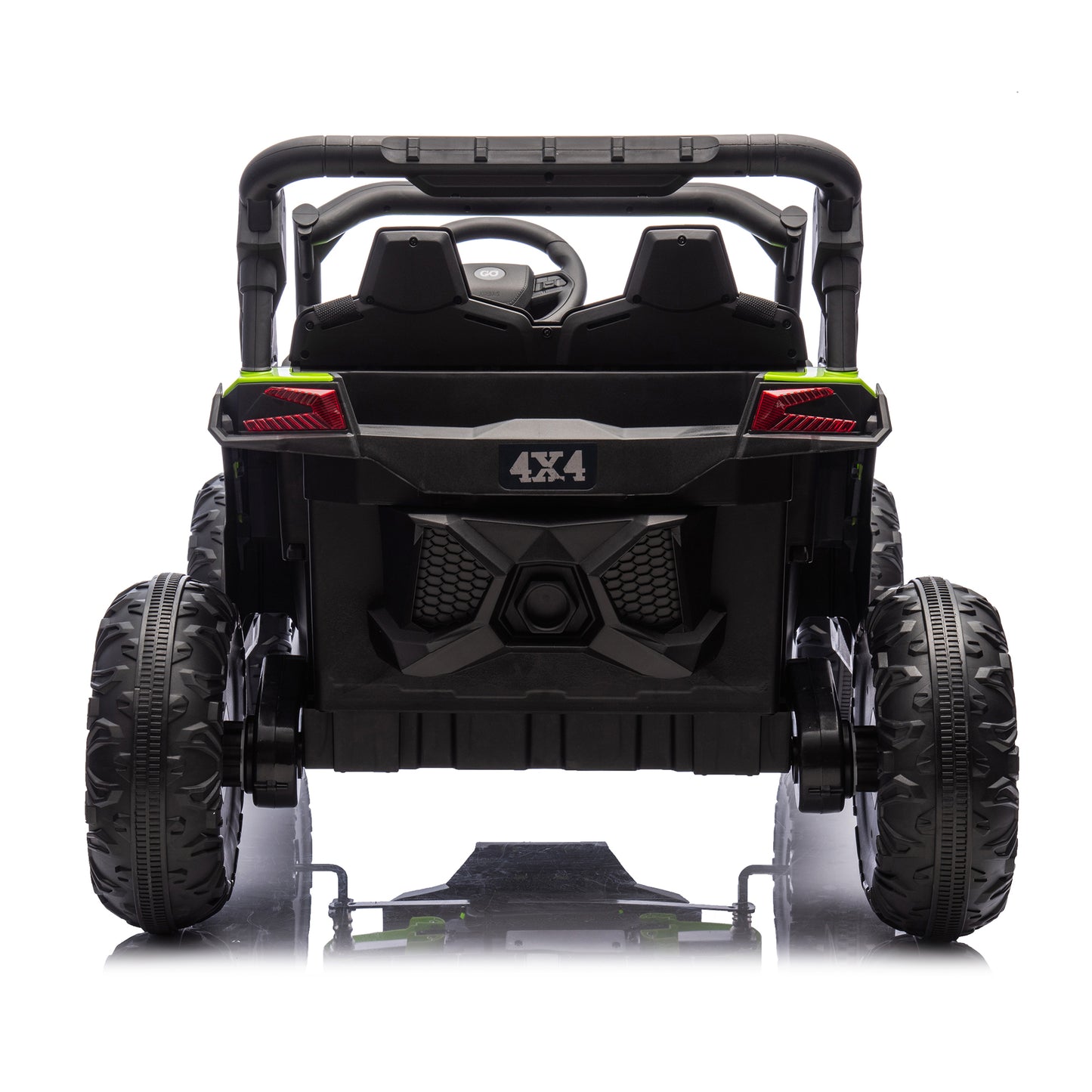 24V Two-Seater Kids Ride On UTV W/Parents Remote Control,Four-Wheel Suspension,Slow Start,Large wheel design,Anti-collision bar,Storage space,Music,USB,Bluetooth,Volume control,LED lights for Kids 3+.