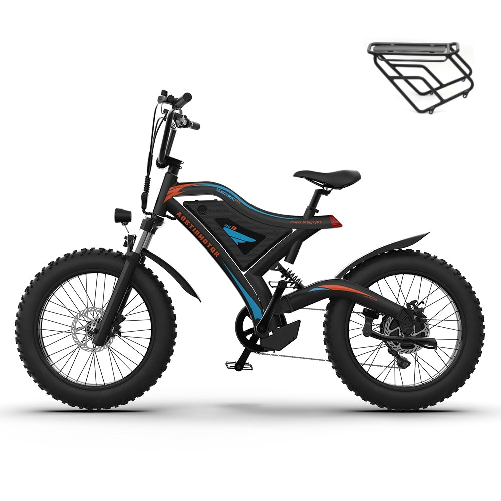 AOSTIRMOTOR Electric Bicycle 500W Motor 20' Fat Tire With 48V/15Ah Li-Battery S18-MINI New style