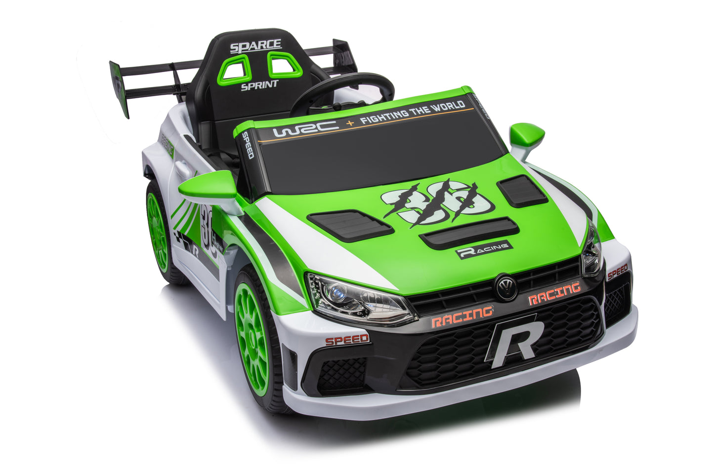 12V4A 20W*2 one button start, forward and backward, high and low speed, music, front light, power display, two doors can open, 2.4G R/C, seat belt four wheel absorber KIDS RIDE ON CAR