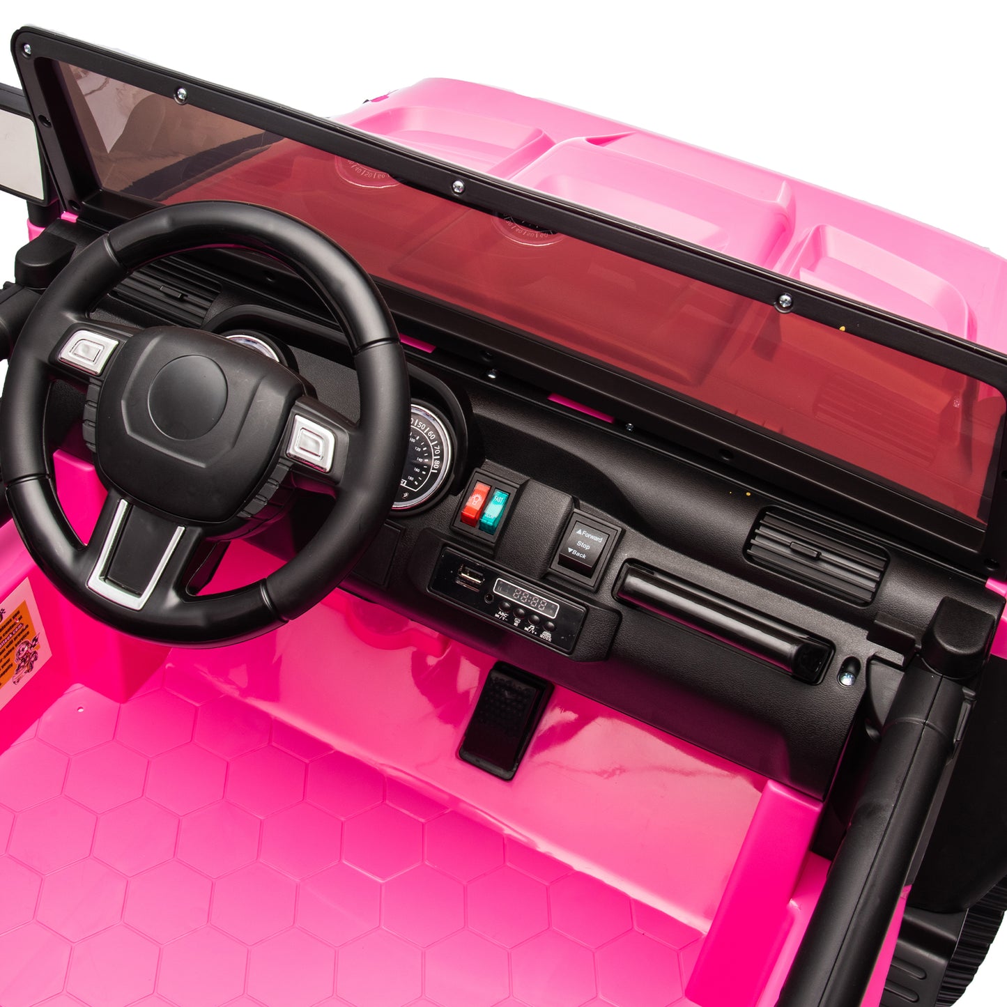24V Two-Seater Kids Ride On Truck Car W/Parents Control,200w*2,Seat width 20.28in,Four-wheel Suspension,LED Lights,Music,MP3,Bluetooth,Two independent seat belts,Suitable for off-road For Kids Aged 3+