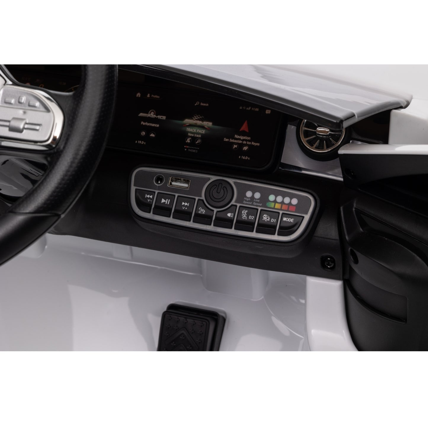 Licensed Mercedes-Benz AMG CLA 45 S,12V Kids Ride On Toy Car w/Parents Control,4WD,Four-wheel suspension, Music, Bluetooth, LED Light, USB, Power display, Swing Function, Volume adjustment