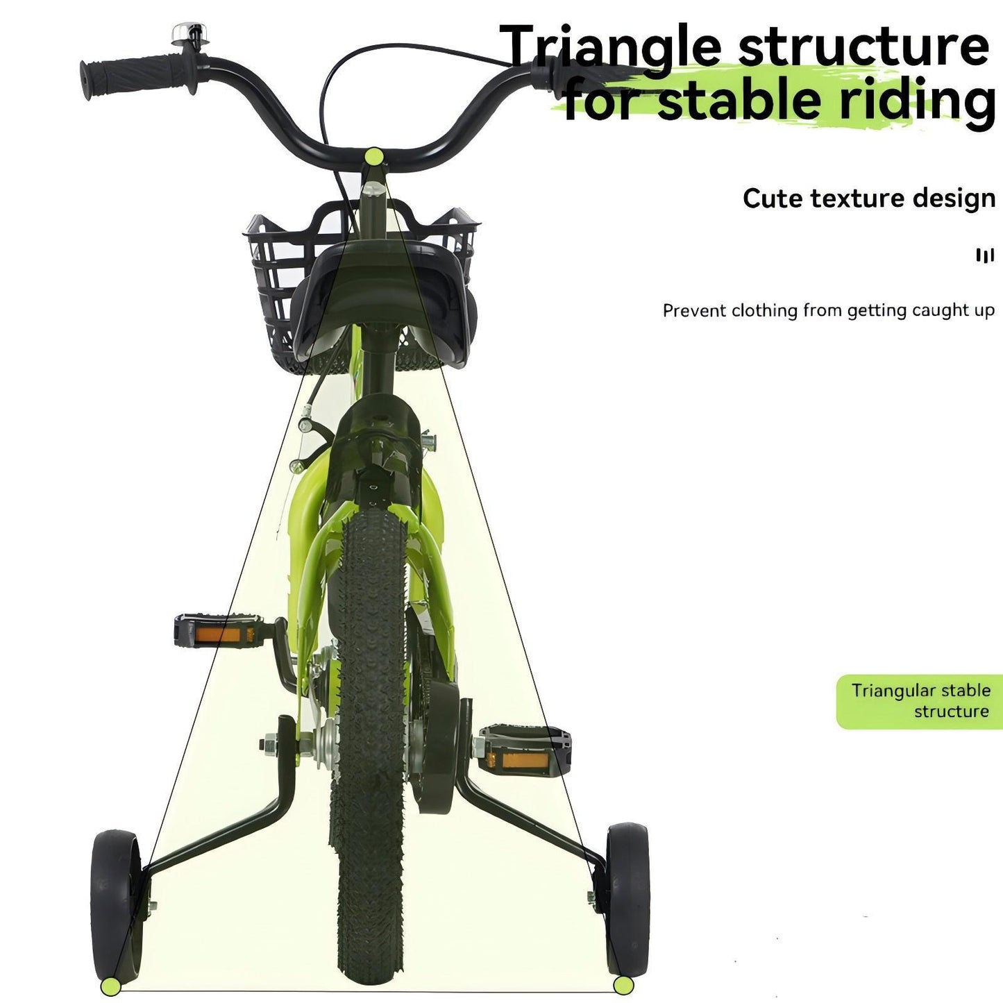 FKZNPJ 18 inch sporty kids bike with training wheels and stand Adjustable saddle Suitable for boys and girls aged 5-10 years tall Height 45-57 inches Available in a variety of colors