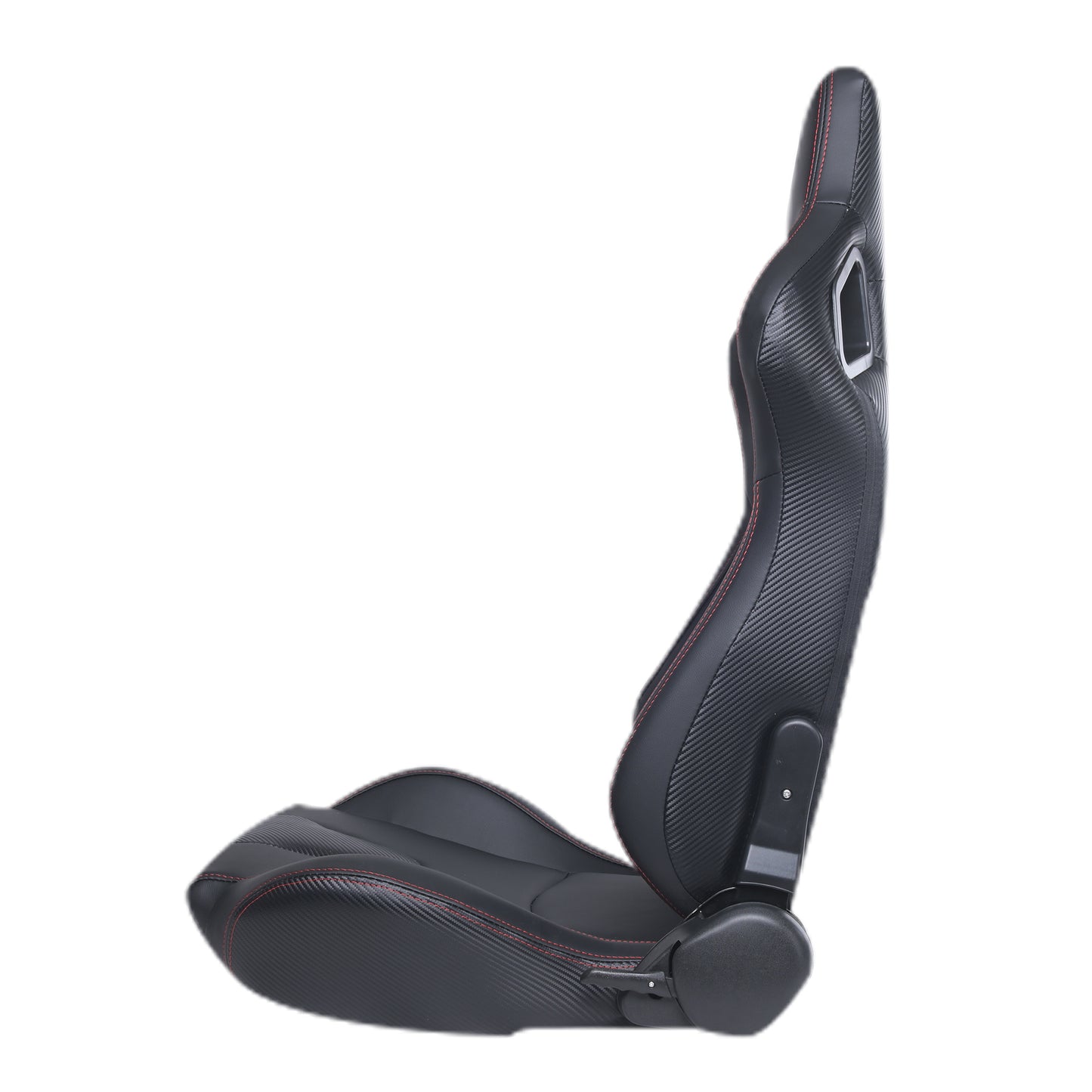 RACING SEAT ALL BLACK SIMULATOR LEATHER WITH DOUBLE SLIDER 2PCS