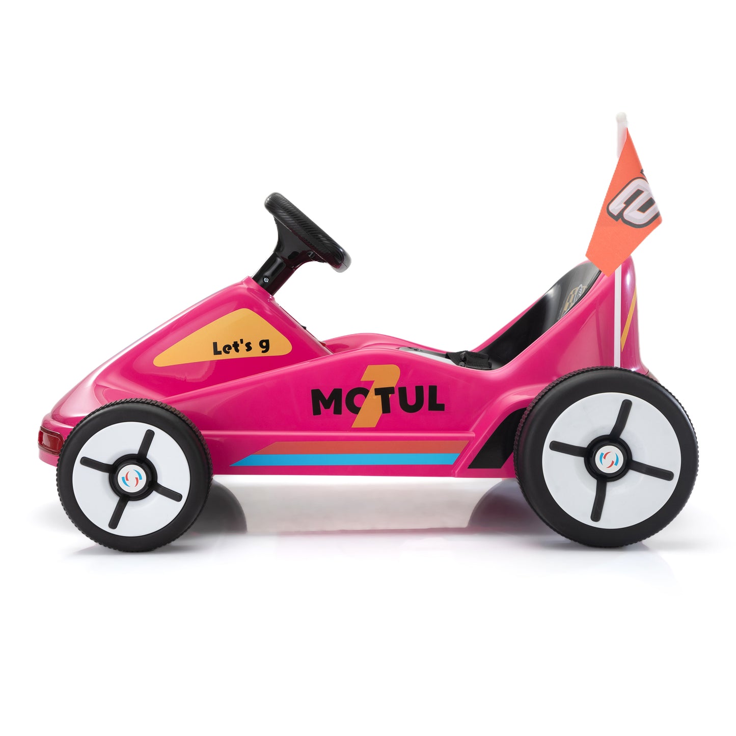 12V Kids Ride On Go Kart, Electric 4-Wheeler Car with Remote Control, Cushioned Seat, LED Lights, MP3 Music, Bluetooth, Pedal Control, Battery Powered Vehicle for 3-8 Years Old, Rose Red