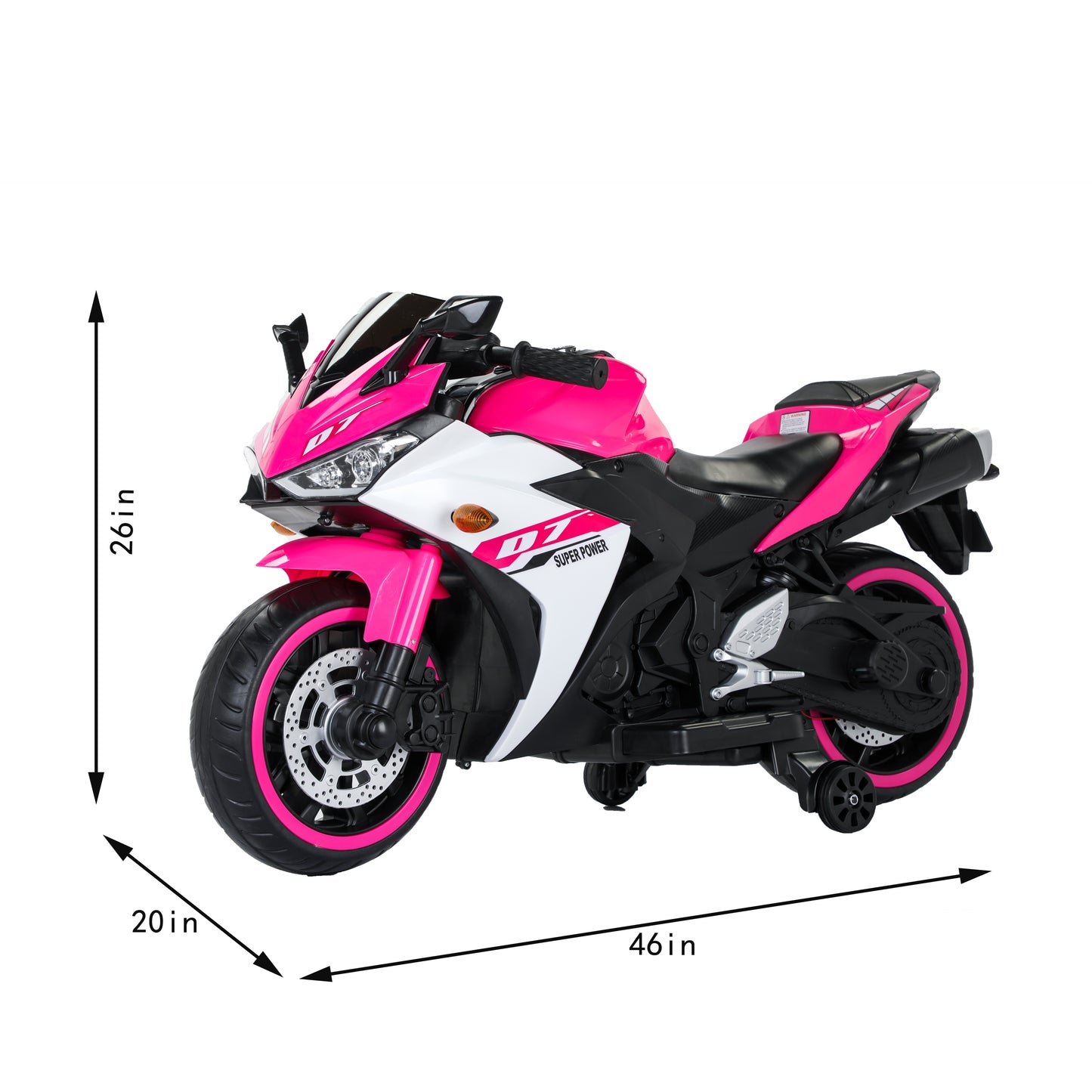 Electric motorcycle/ 12V Kids toys motorcycle/Kids electric car/electric ride on toys for 3 4 5 6 years Boys Girls with Training Wheels/manual throttle/ drive by hand/Lighting wheels