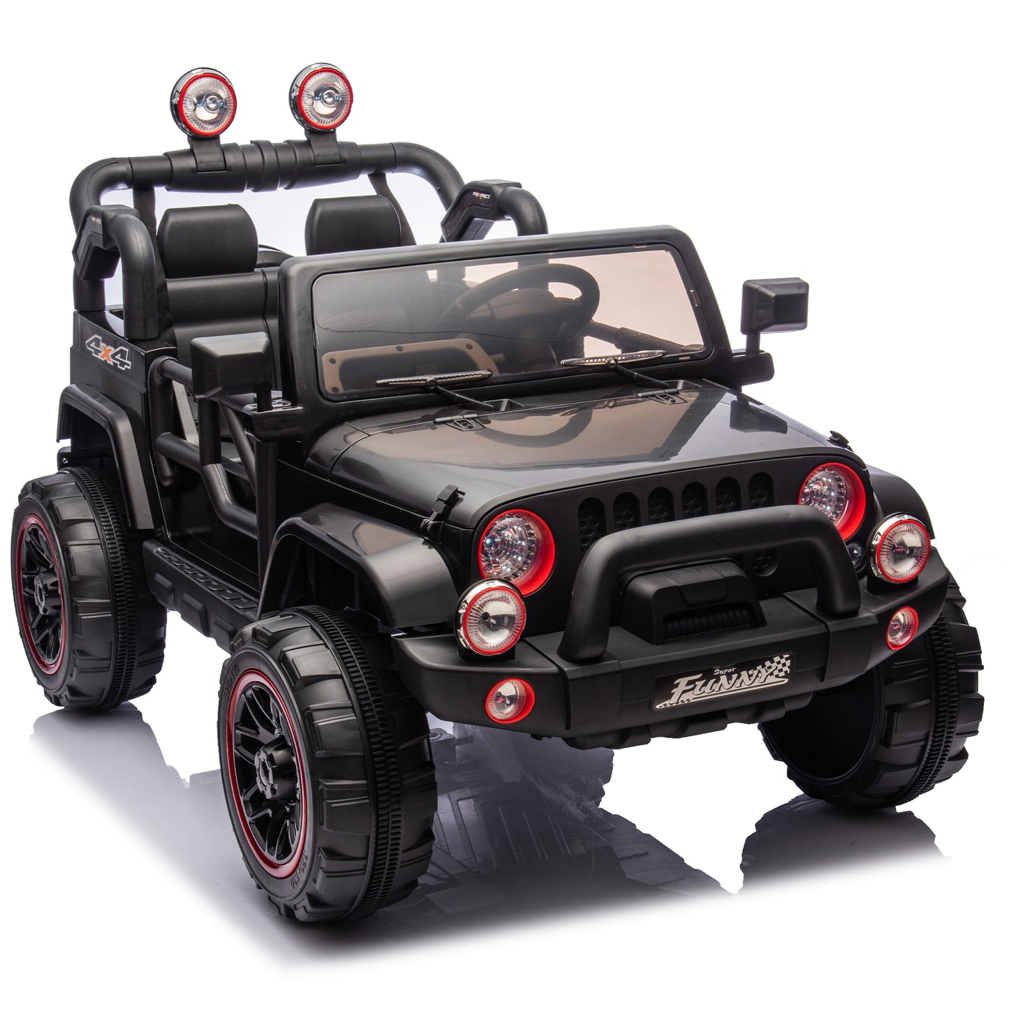24V Kids Ride On Electric Car W/Parents Control,Seat width 19.09in,2WD,Rear suspension,Trunk storage,Portable pull rod,Light&Searchlight,Bluetooth,USB,Provide a speed of 2.5-4MPH for Kids Aged 3-8.