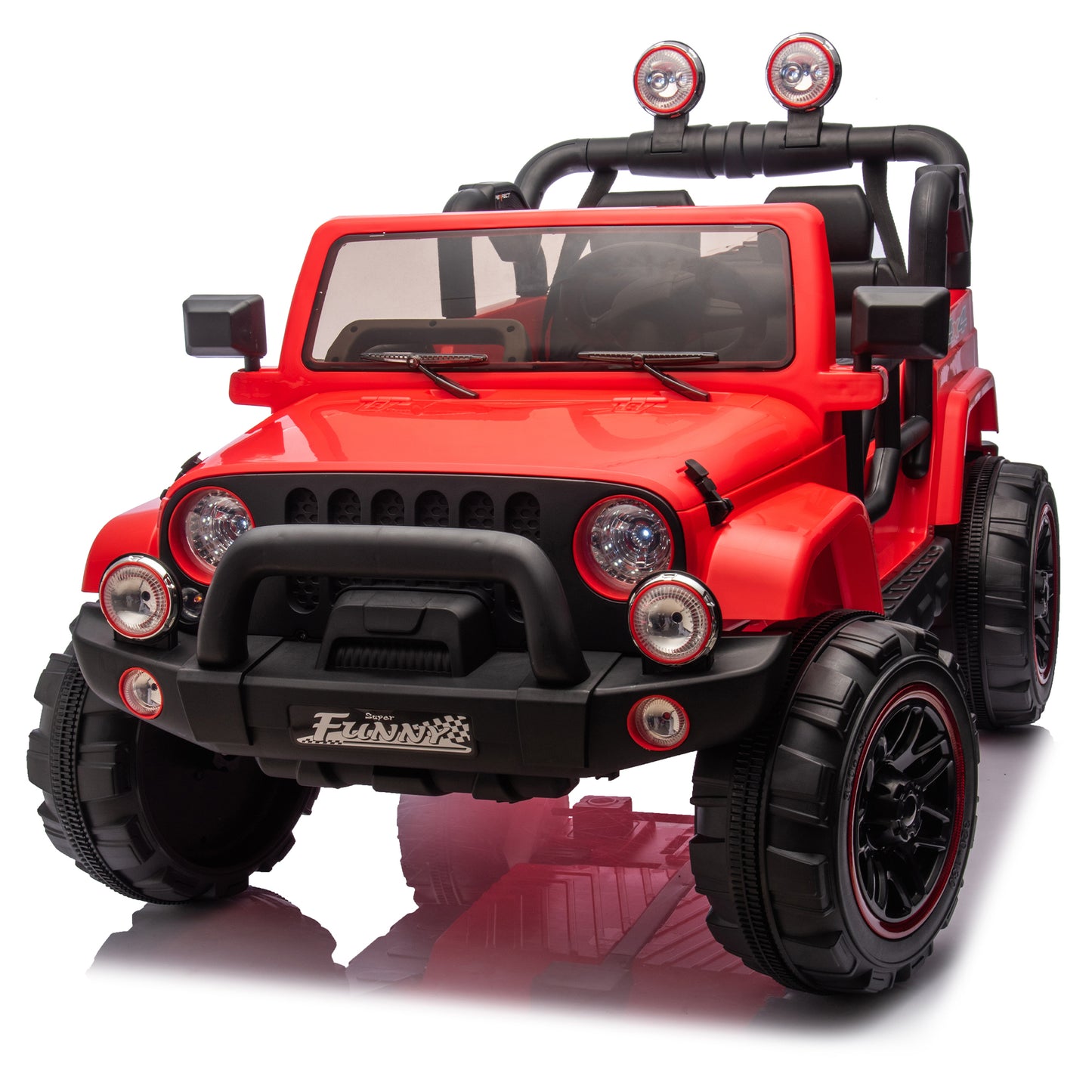 24V Kids Ride On Electric Car W/Parents Control,Seat width 19.09in,2WD,Rear suspension,Trunk storage,Portable pull rod,Light&Searchlight,Bluetooth,USB,Provide a speed of 2.5-4MPH for Kids Aged 3-8.