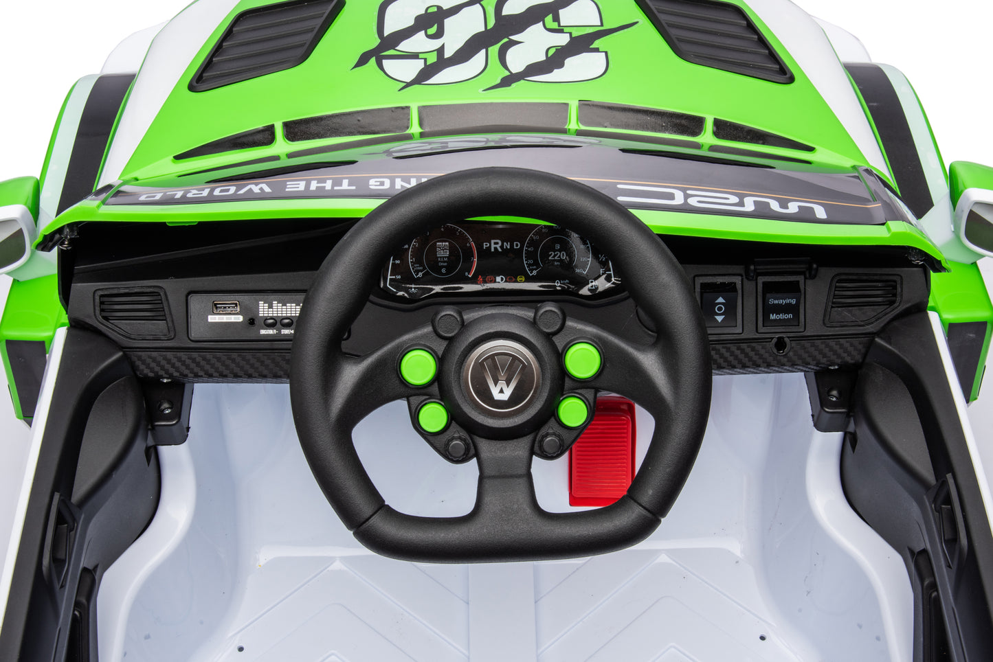 12V4A 20W*2 one button start, forward and backward, high and low speed, music, front light, power display, two doors can open, 2.4G R/C, seat belt four wheel absorber KIDS RIDE ON CAR