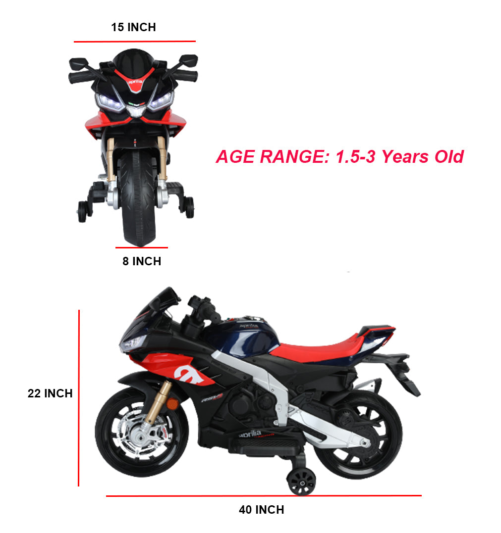 Kids Ride On Motorcycle 2MPH Top Speed,Motorbike Electric,Ride On Motorcycle for Kids with Shock Absorber/Training Wheels/Realistic Music&Sound-Blue