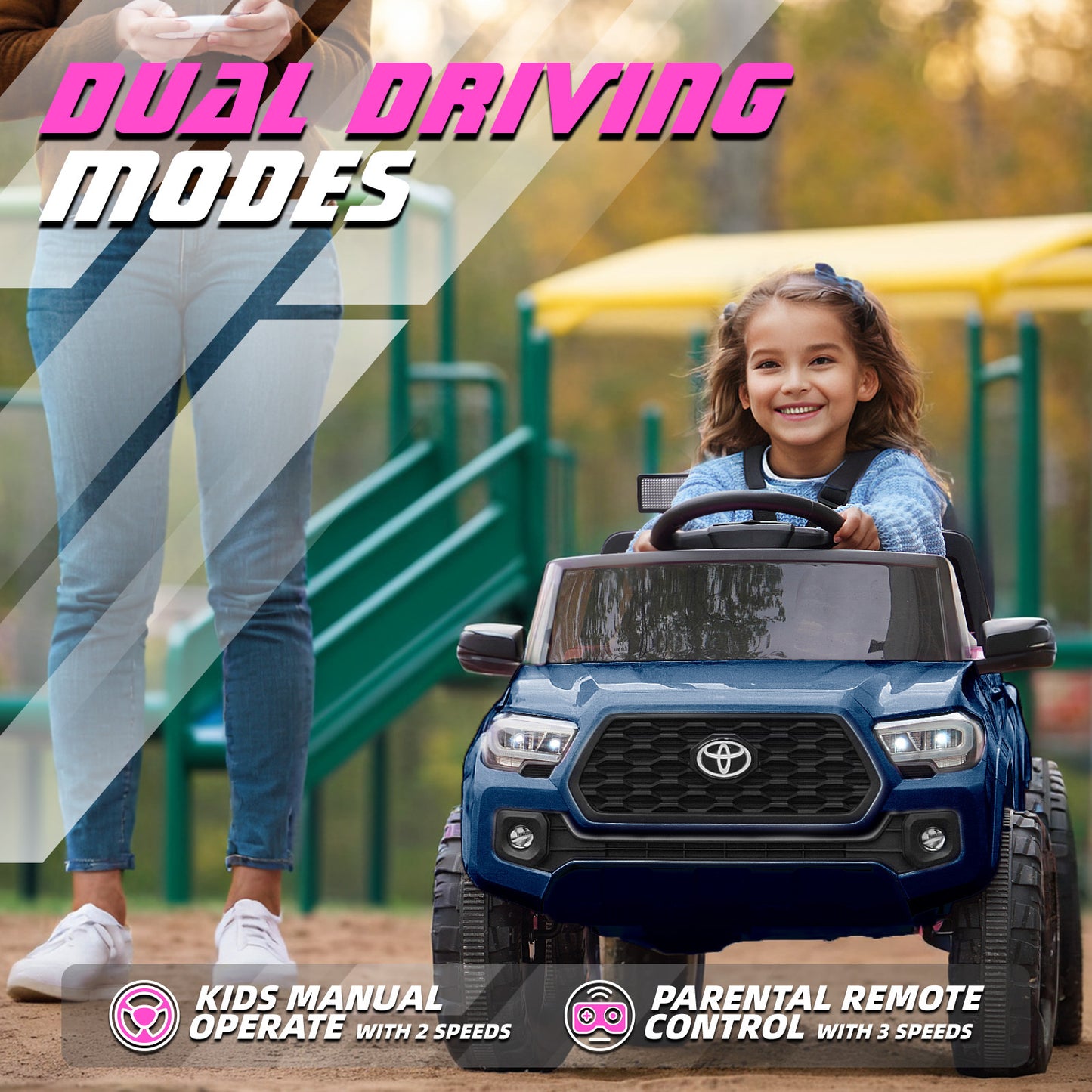 12V Kids Ride on Car Licensed Toyota Tacoma Electric Car for Kids, Battery Powered Kids' Electric Vehicles for Boys & Girls