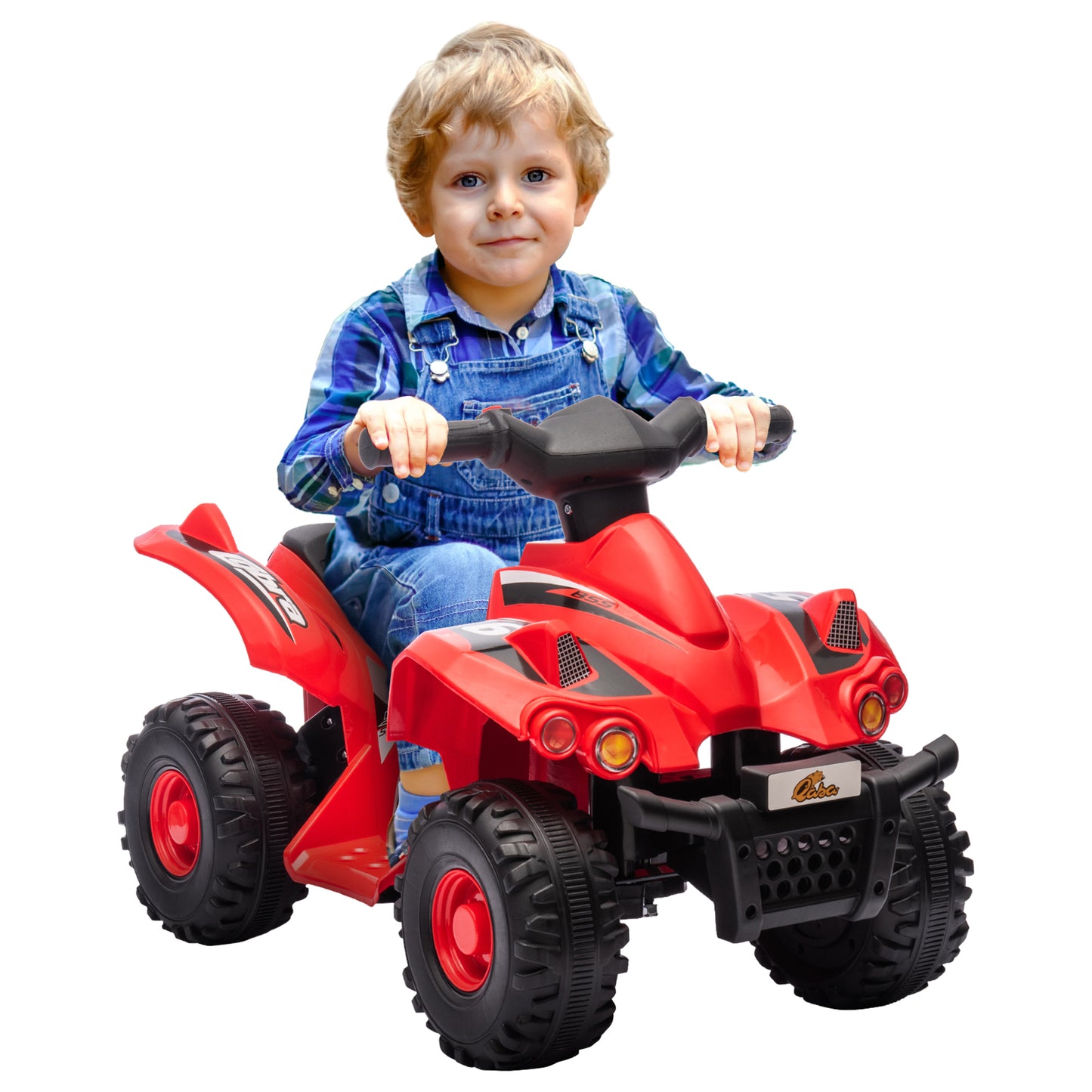 Qaba Kids ATV, 6V 4 Wheeler Kids Quad Car, Battery Powered Electric Ride on Toy with Music for Boys & Girls Ages 2-6 Years, Red