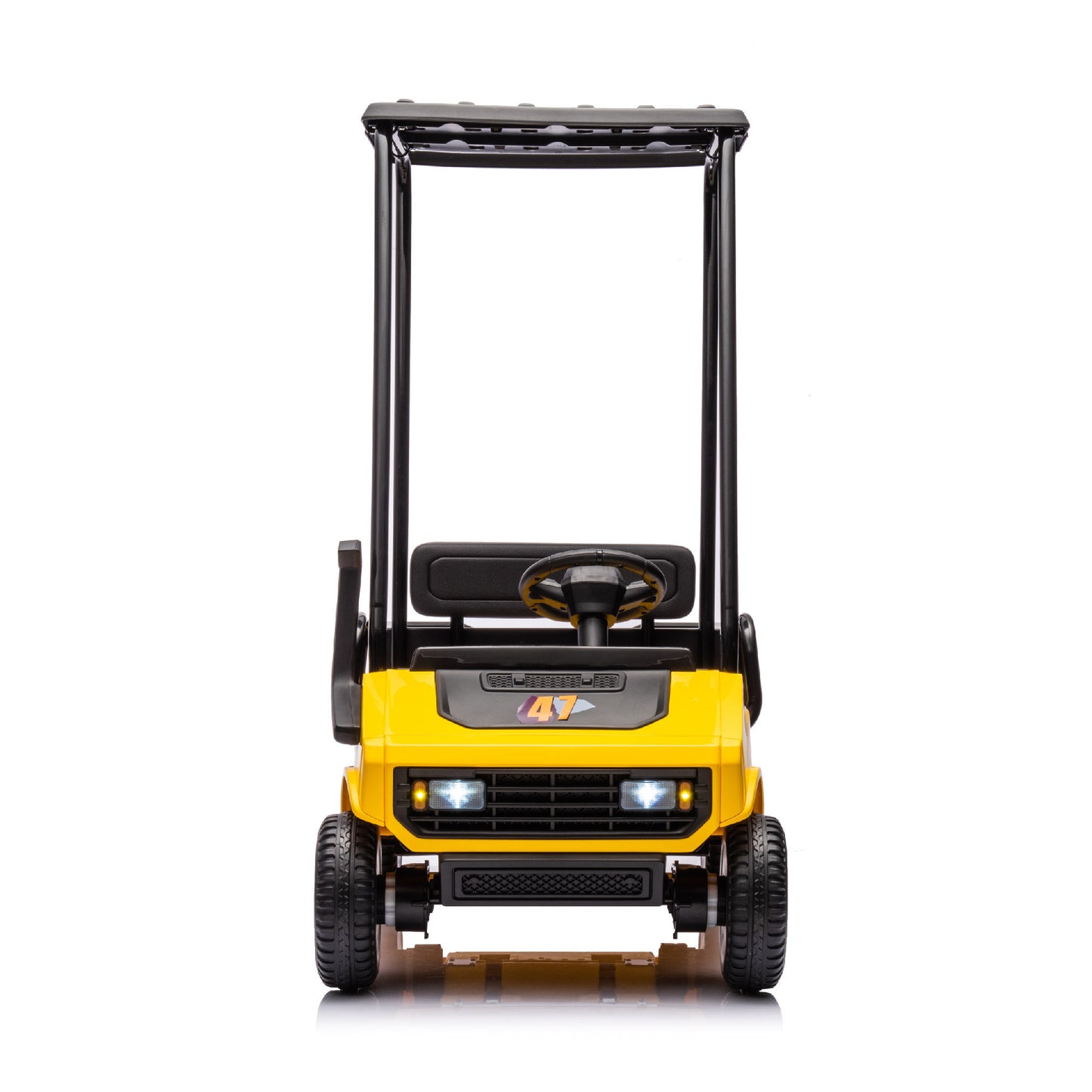 Yellow,12V,Ride On Toy for Kids Ages 3+,12V4.5AH, Golf Maintenance Cart with Roof, Outdoor/Off road/Electric Car, Wide Big Seat, with 2.4G Remote Control, Ceiling, High/Low Speed, Gift for Boys Girls