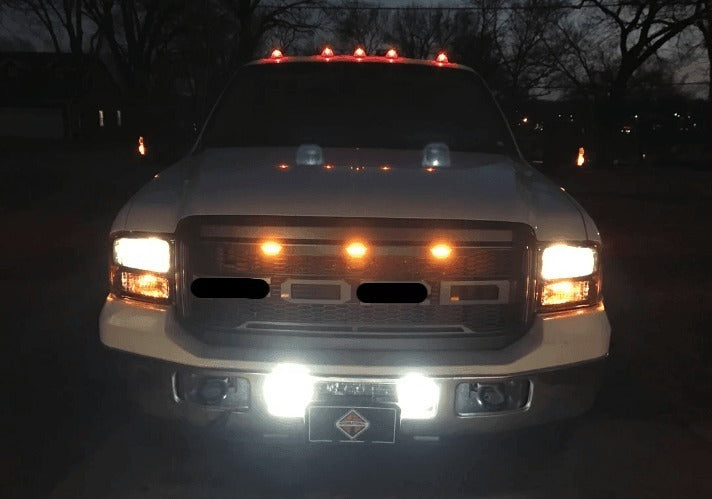 Grill For 2008 2009 2010 Ford F250 F350 F450 Raptor Grill Matte Black W/E Lights With Letters