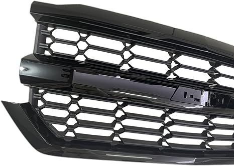 Front Bumper Upper Grille Grill Compatible with Chevrolet Silverado 1500 2016-2018,84602489 (Black)