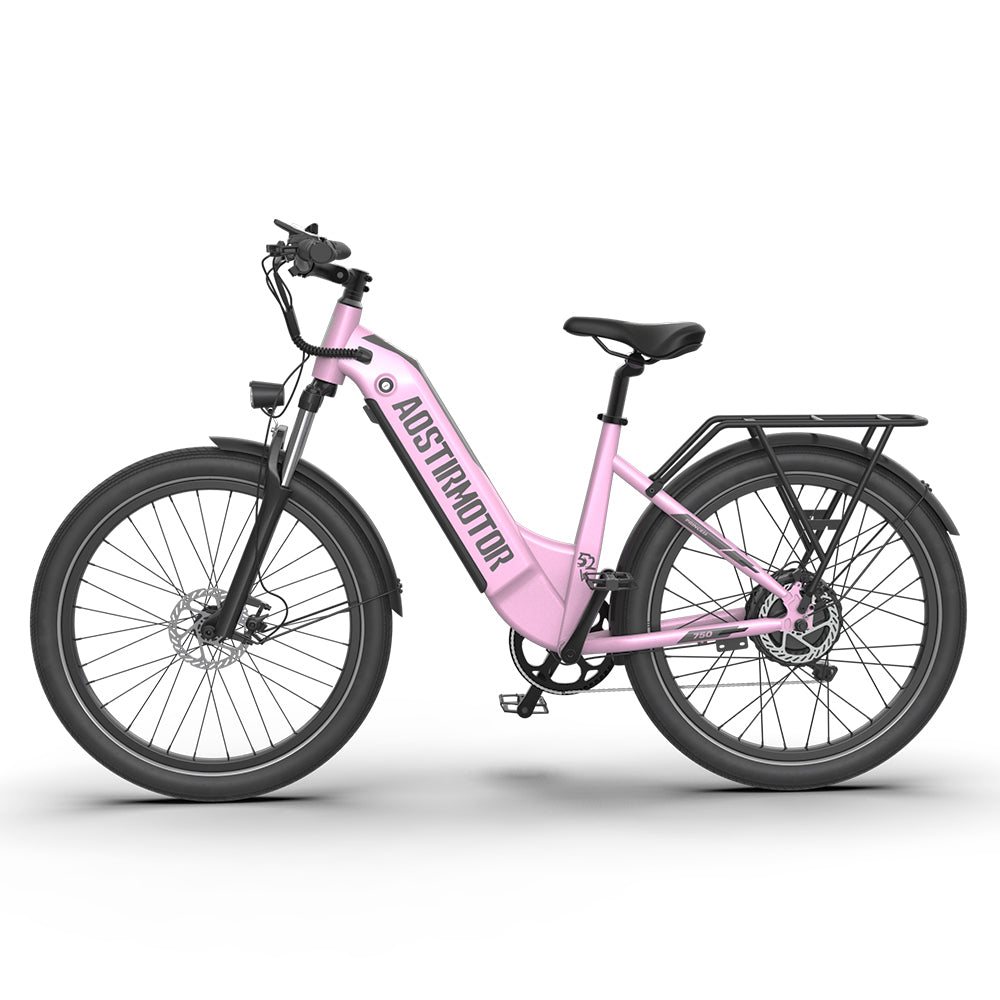 AOSTIRMOTOR new pattern 26' 750W Electric Bike Fat Tire 52V15AH Removable Lithium Battery for Adults