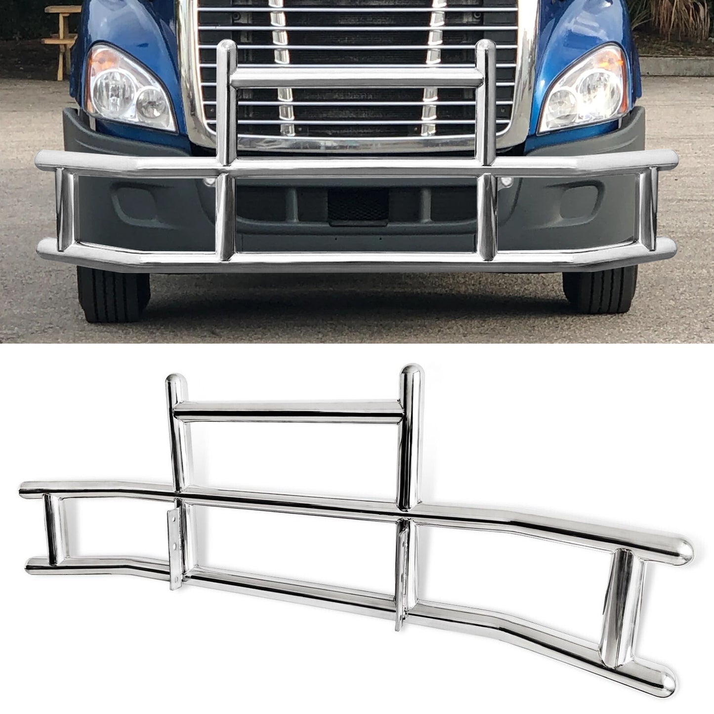 Front Bumper Deer Guard for Freightliner Cascadia 2008-2017 with Bracket G04018