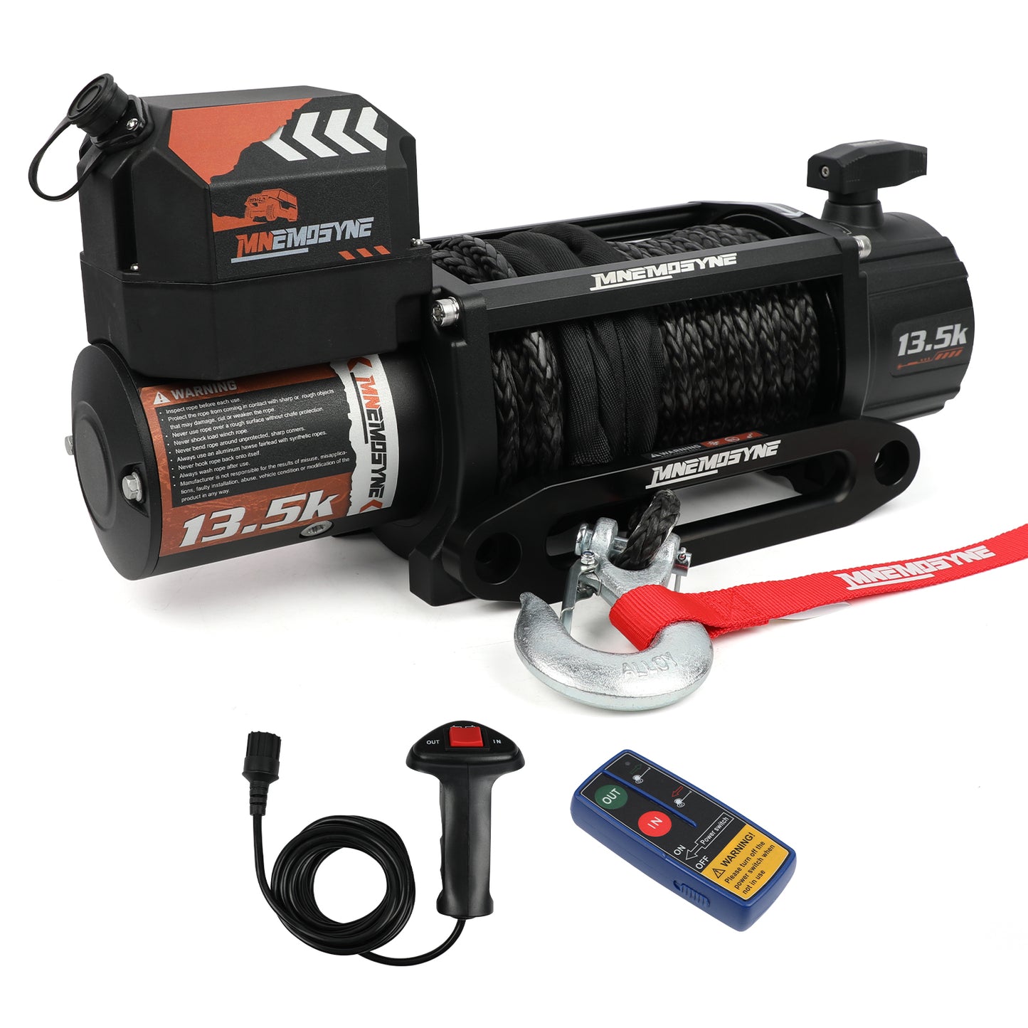 13500LBS Electric Winch 12V Synthetic Rope Sand Towing Truck Trailer Jeep 4WD