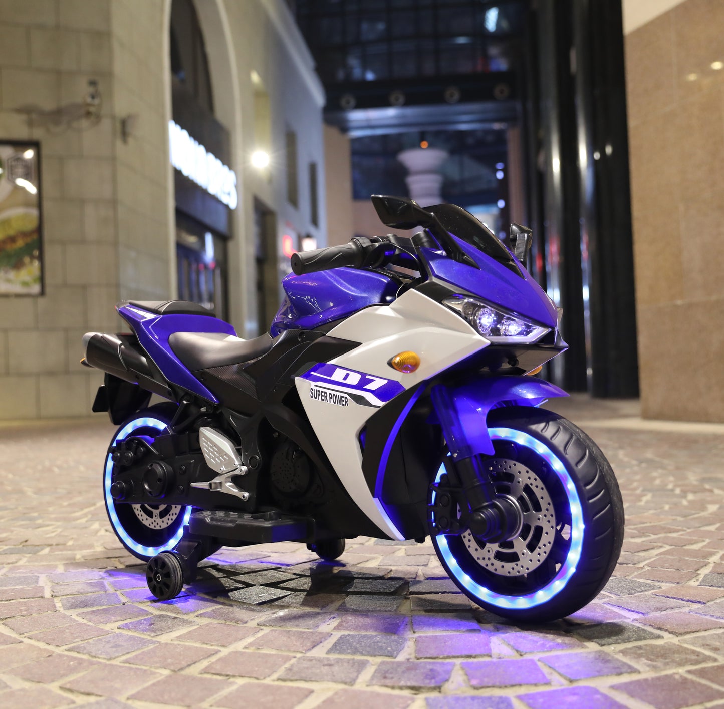 Electric motorcycle/ 12 V Kids toys motorcycle/Kids electric car/electric ride on toys for 3 4 5 6 years Boys Girls with Training Wheels/manual throttle/ drive by hand/Lighting wheels