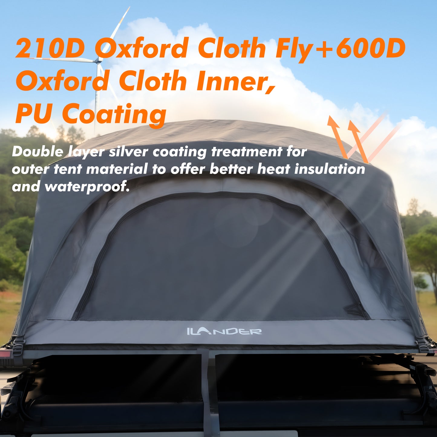 ILANDER Lite Cruiser Roof Top Tent 140cm, Entry level Overland Aluminium Fold Out Style Car Roof Tent for Sedan Van SUV Truck Camping Waterproof,Windproof ,Sturdy