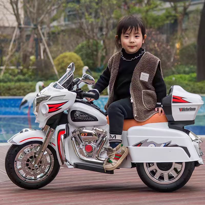 kids motorcycle,ride on motorcycle,Kids Electric motorcycle 12V two seat motorcycle for kids, Motorbike for Kids with Key start /3 wheels Headlight/Storage Box/ two motor/ two seat