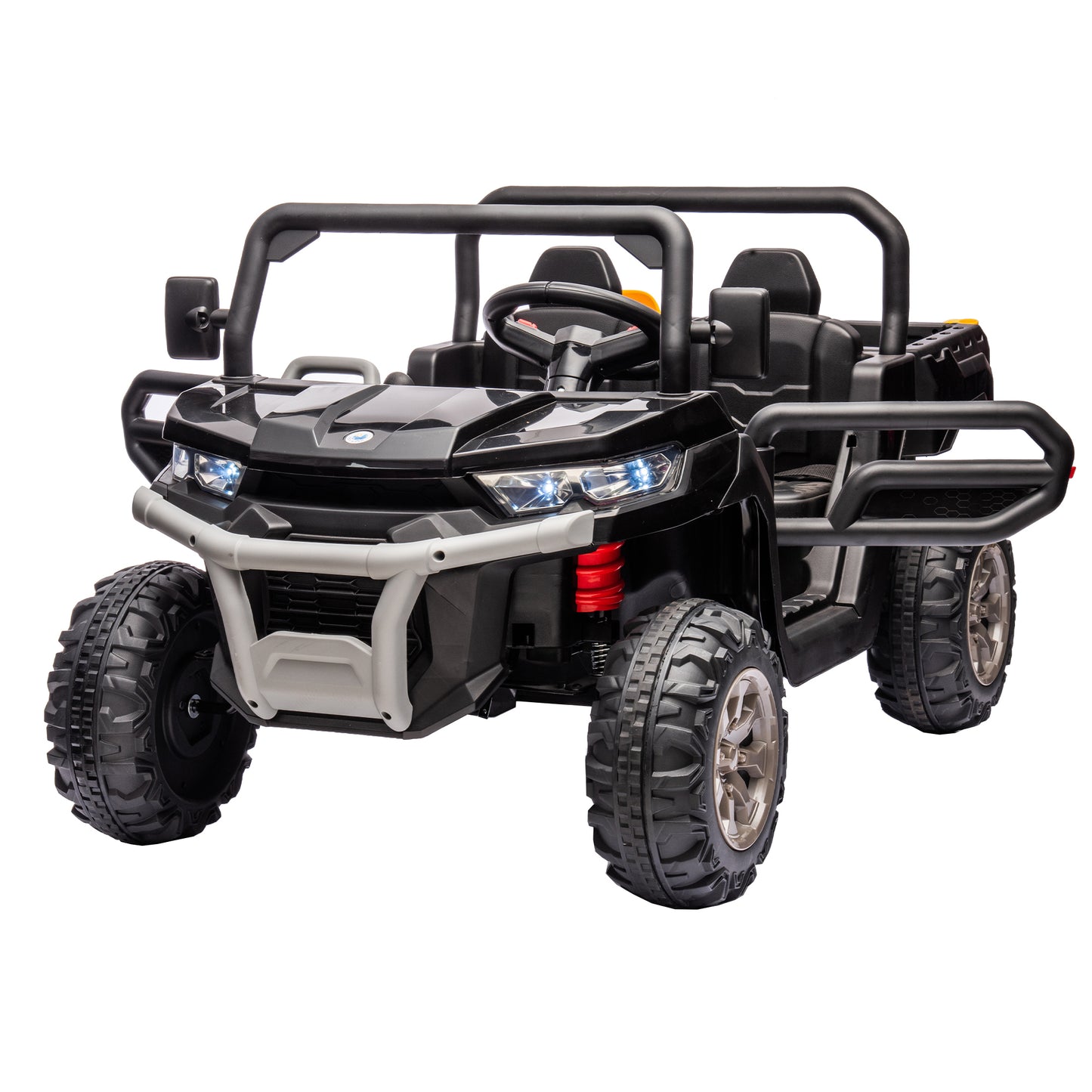 24V Ride On Truck 2 Seater Ride On UTV with 2x200W Motor Ride On Dump Truck with Dump Bed/Shovel Ride On Car with Remote Control Electric Vehicle with Non-slip tyre for Boys Girls