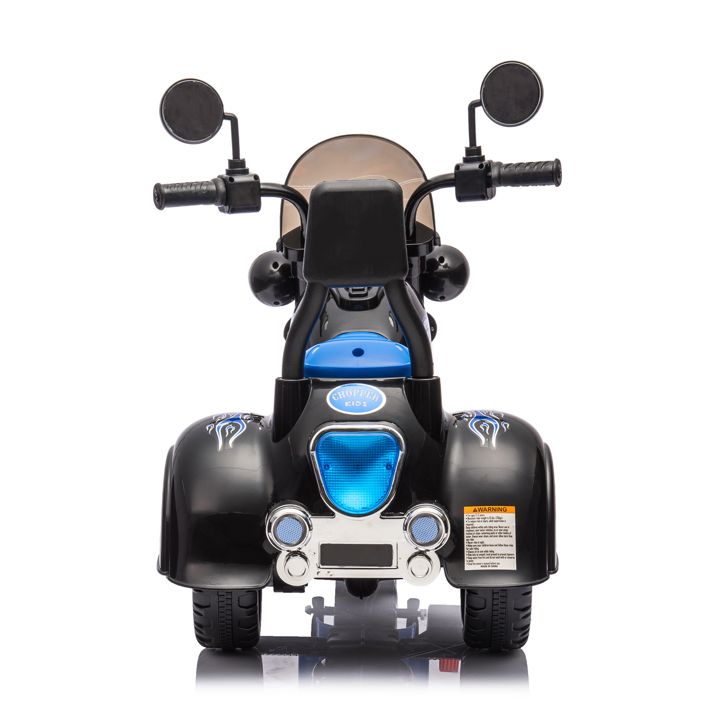 Kids Ride On Motorcycle Toy, 3-Wheel Chopper Motorbike with LED Colorful Headlights, Blue Riding on Electric Battery Powered Harley Motorcycle for Boys Girls