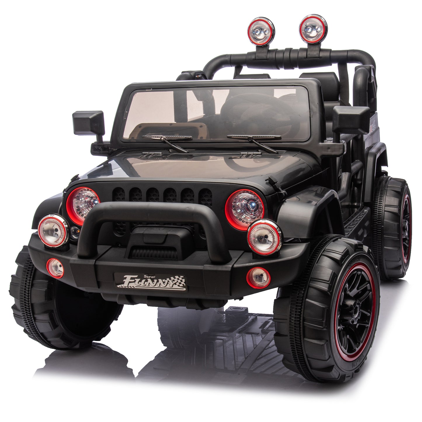 24V Kids Ride On Electric Car W/Parents Control,Seat width 19.09in,2WD,Rear suspension,Trunk storage,Portable pull rod,Light&Searchlight,Bluetooth,USB,Provide a speed of 2.5-4MPH for Kids Aged 3-8.