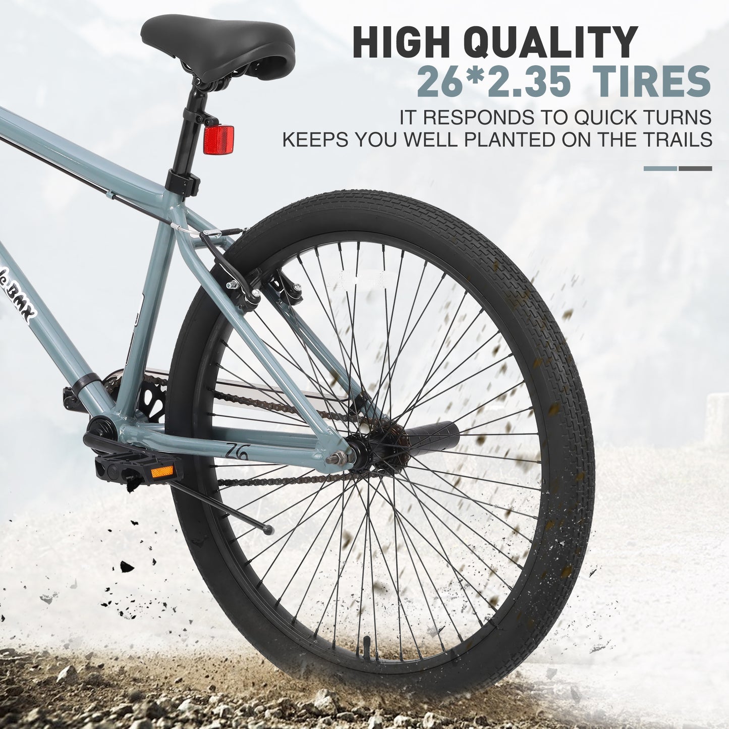 Freestyle Kids Bike Double Disc Brakes 26 Inch Single Speed Children's Bicycle for Boys Girls Age 12+ Years