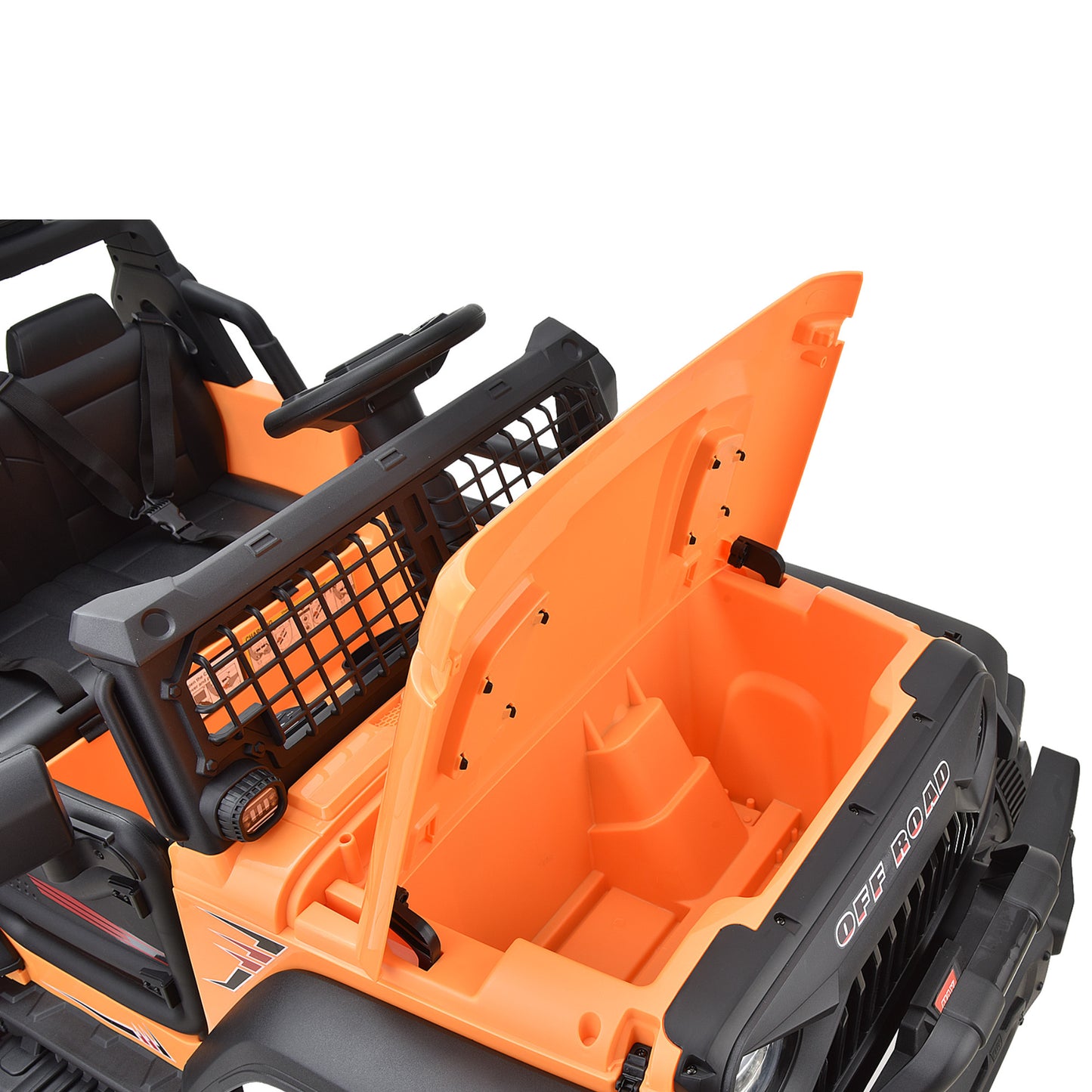 24V 2 Seater Kids Ride on Truck 4WD Electric Car Battery Powered Ride on Toys, with 480W Motors, 7AH Battery, 2.4G Remote Control, LED Headlights, Front Storage, Bottle Holder, Full-Metal Suspension