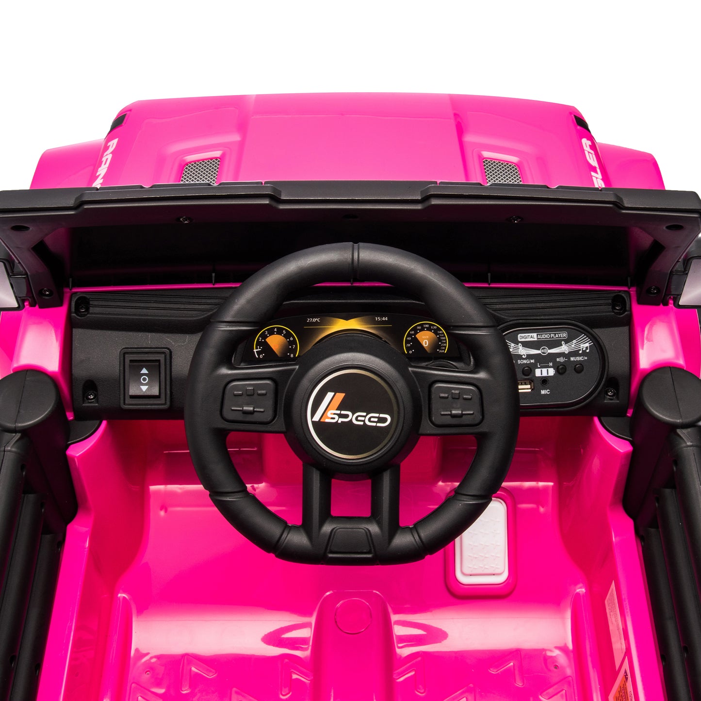 12V Kids Ride On Electric Car W/Parents Control,Dual drive, Four-wheel Suspension,With music,Bluetooth,MP3,USB,with headlights, steering wheel quick release,Slow start for Kids Aged 2-4.
