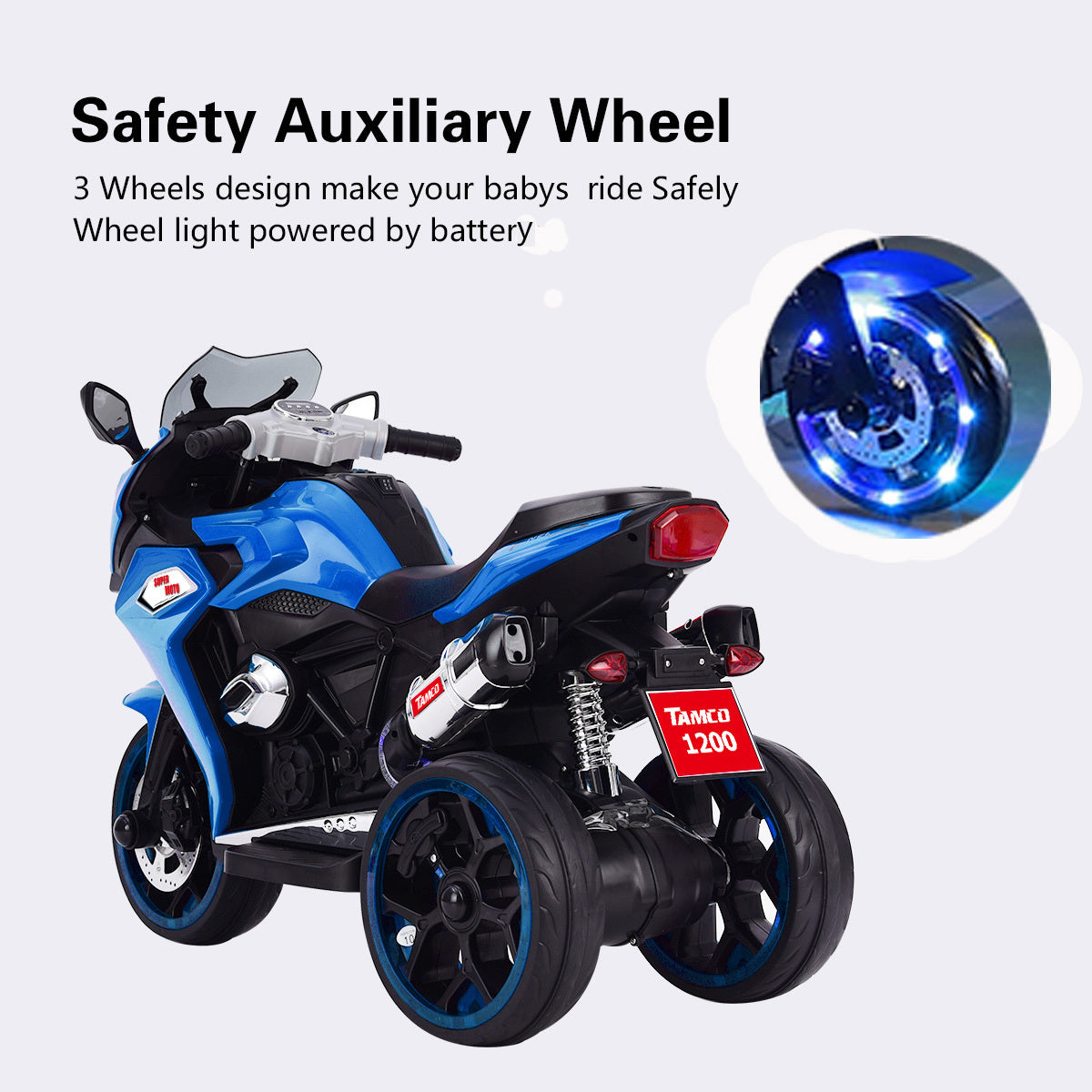 12V Kids Electric motorcycle/ ride on motorcycle, Three lighting wheels Kids electric motorcycle /electric ride on car