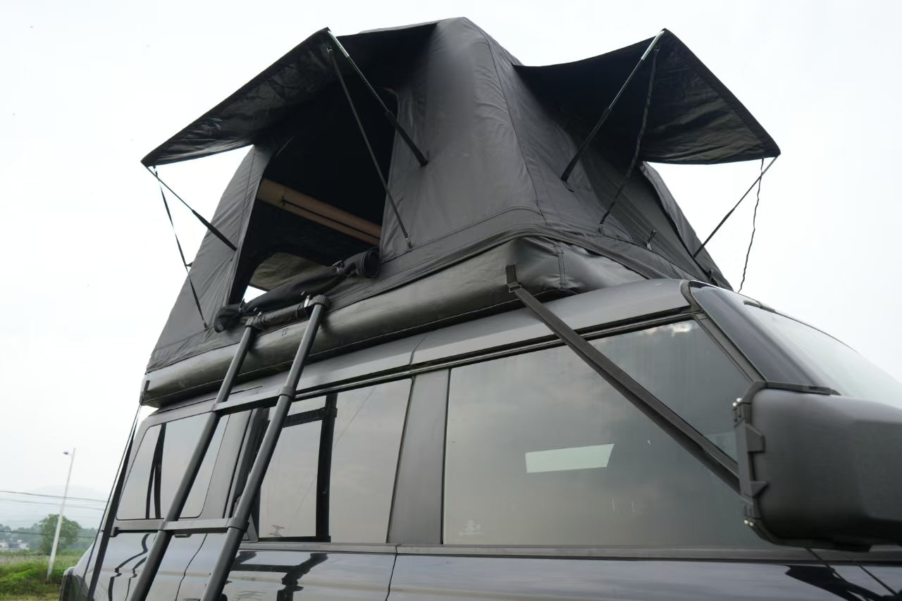 Foldable 2-3 People Amphibious Inflatable Car Roof Top Tent for camping Outdoor Glamping Camping Tent for SUV,Truck and Universal Auto Self-Driving Touring(Without Ladder, Black )