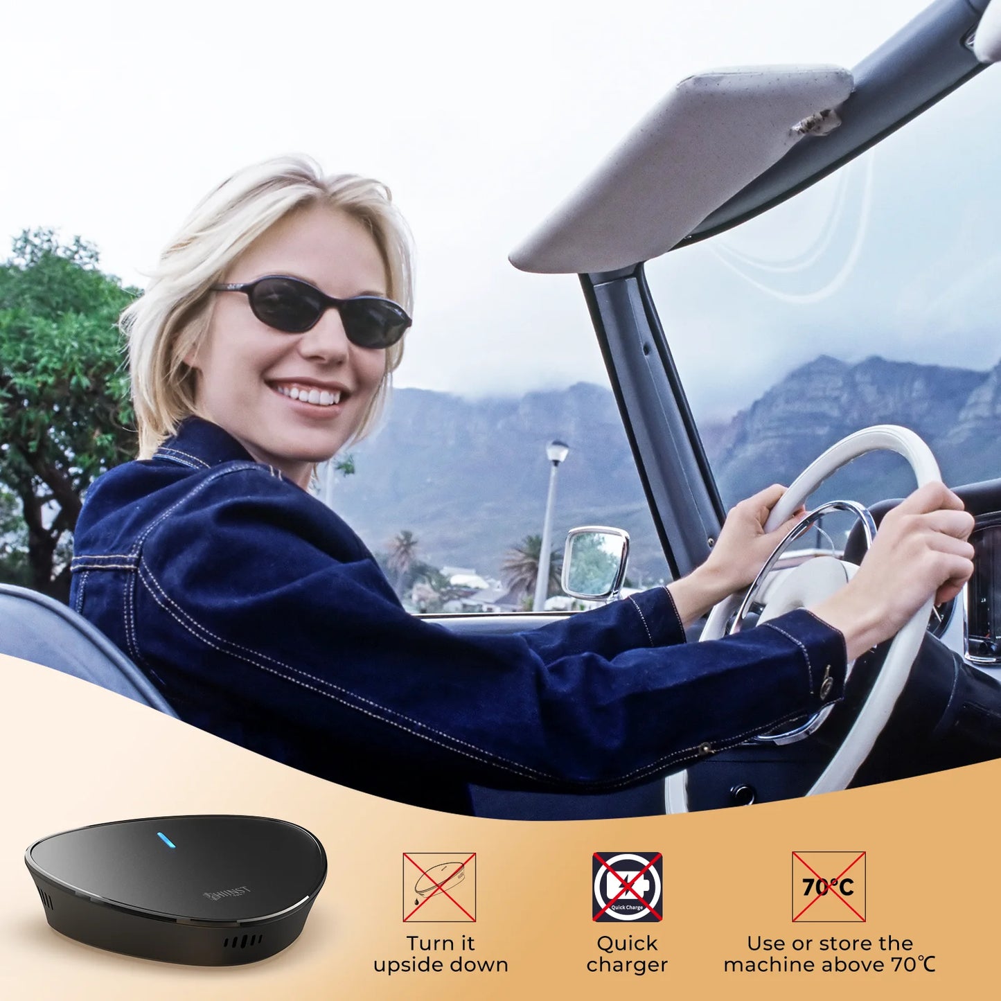 HIINST Luxury USB Rechargeable Battery Aromatherapy Car Air Freshener Machine Aroma Diffuser Smart Sensor Autorun With Car