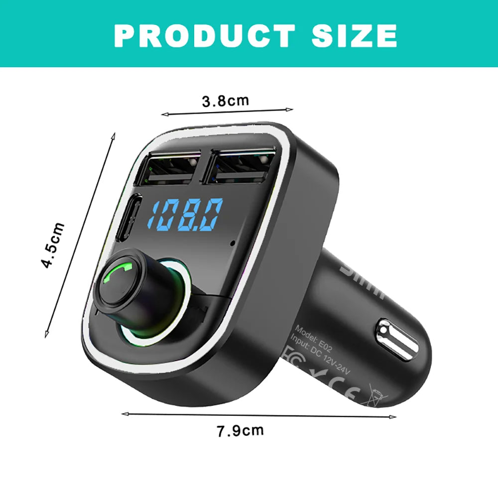 Bluetooth FM Transmitter Handsfree Car Radio Modulator MP3 Player With USB Super Quick Charge Adapter for Car