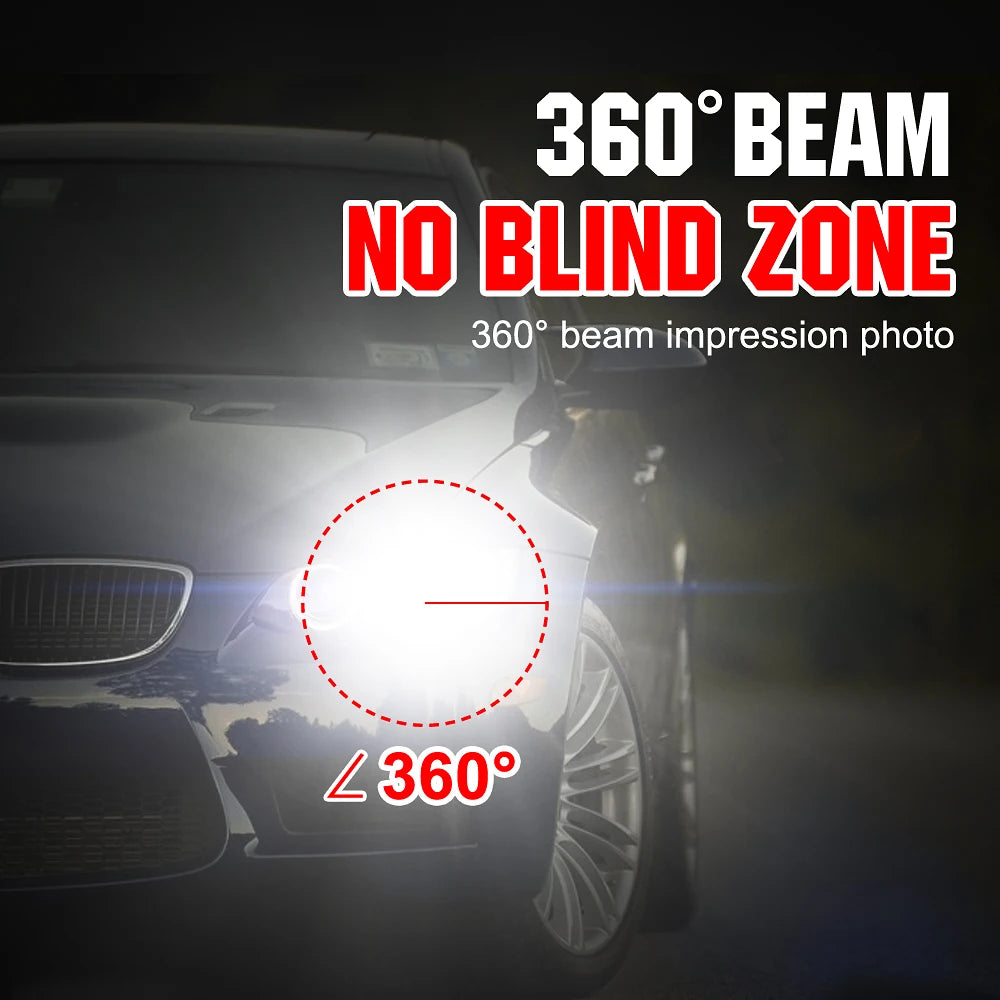 Two pieces LED H1 H3 H7 H4 H13 H11 9004 880 9007 Auto S2 Car Headlight Bulbs 72W 8000LM 6500K for 9V to 36V 200M lighting range
