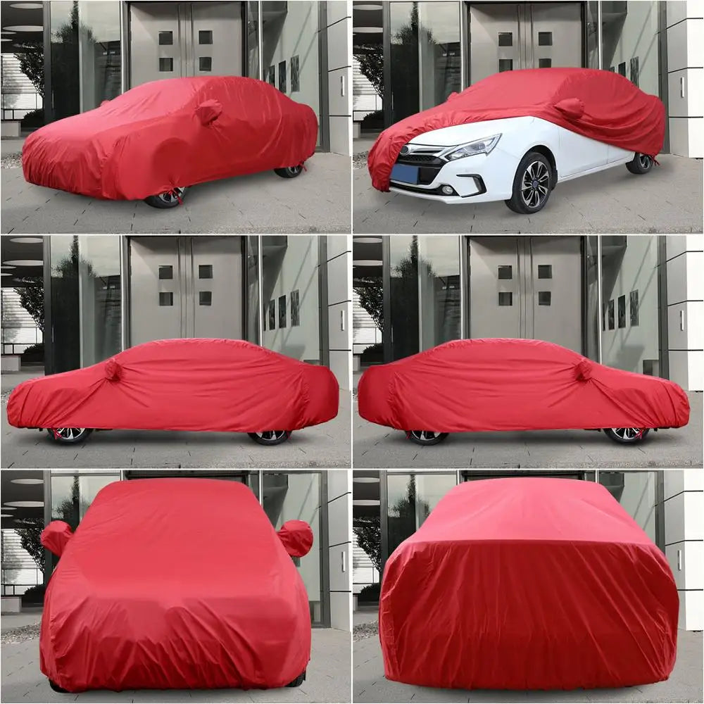 Fabric Full Car Covers Universal Breathable Waterproof Black Sun Protection Cover Dust Rain Snow Full Car Sedan SUV Protection