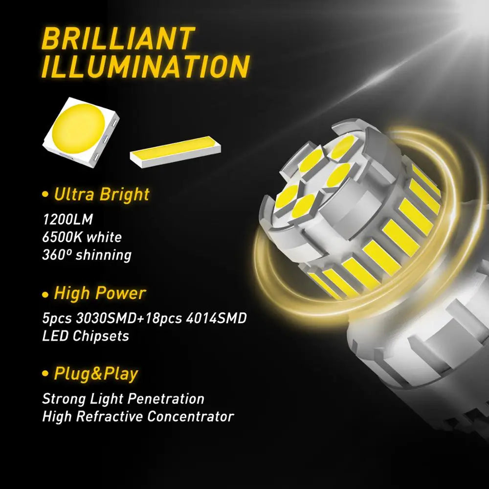 2Pcs T20 W21/5W 7443 7440 LED Canbus Light For Lada Kalina Granta Vesta DRL W21W WY21W LED Bulbs 6500K White Super Bright
