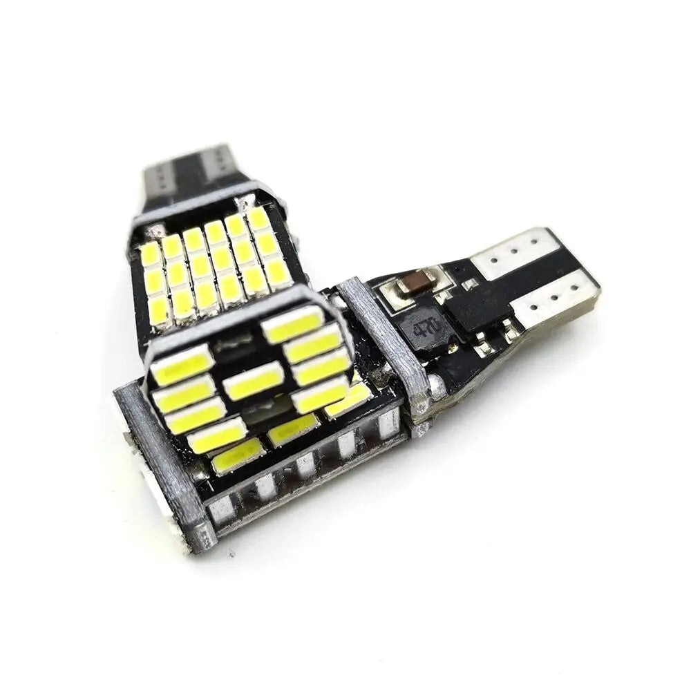 10pcs Car LED Bulb T15 W16W 4014 45SMD W5W LED Signal Light Super Bright White Canbus No error DC12V Reverse Parking Back Lamps