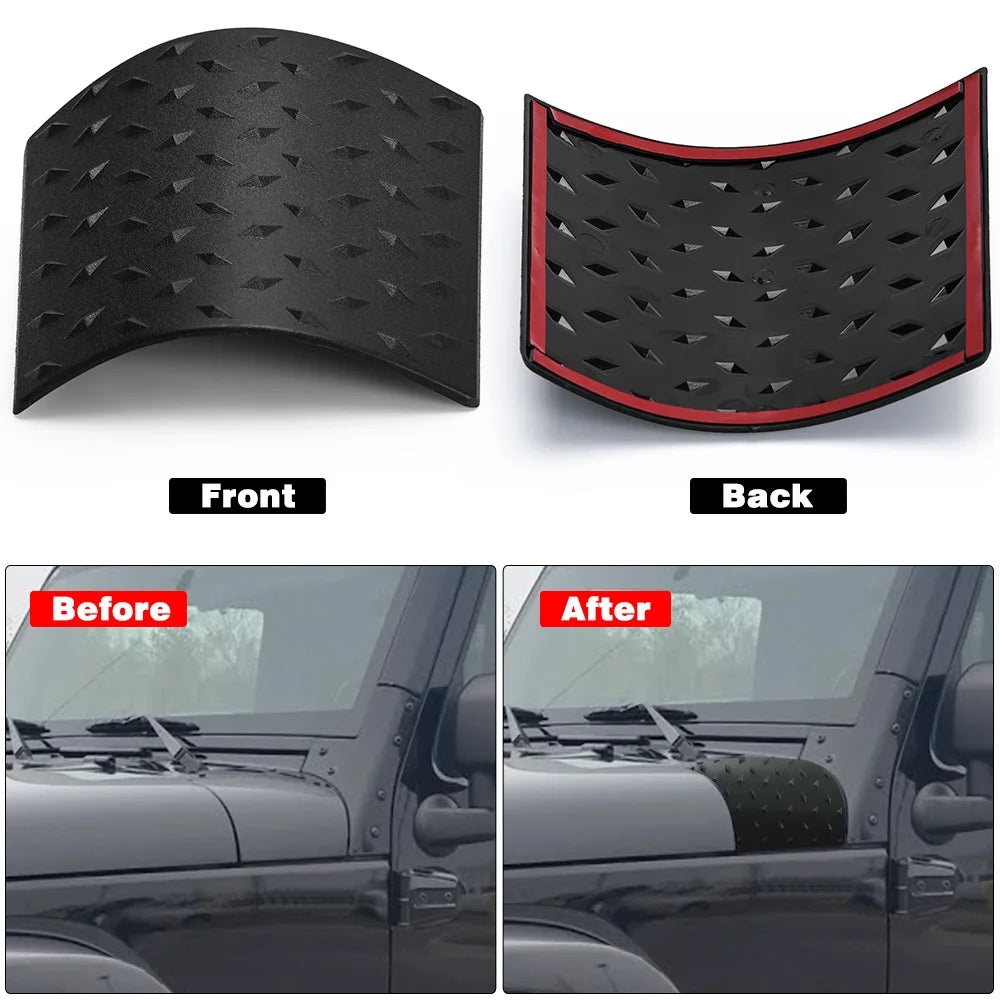 1Pair Black ABS Car Cowl Body Armor Outer Engine Hood Cowling Cover for Jeep Wrangler JK Rubicon Sahara Auto Styling Accessories