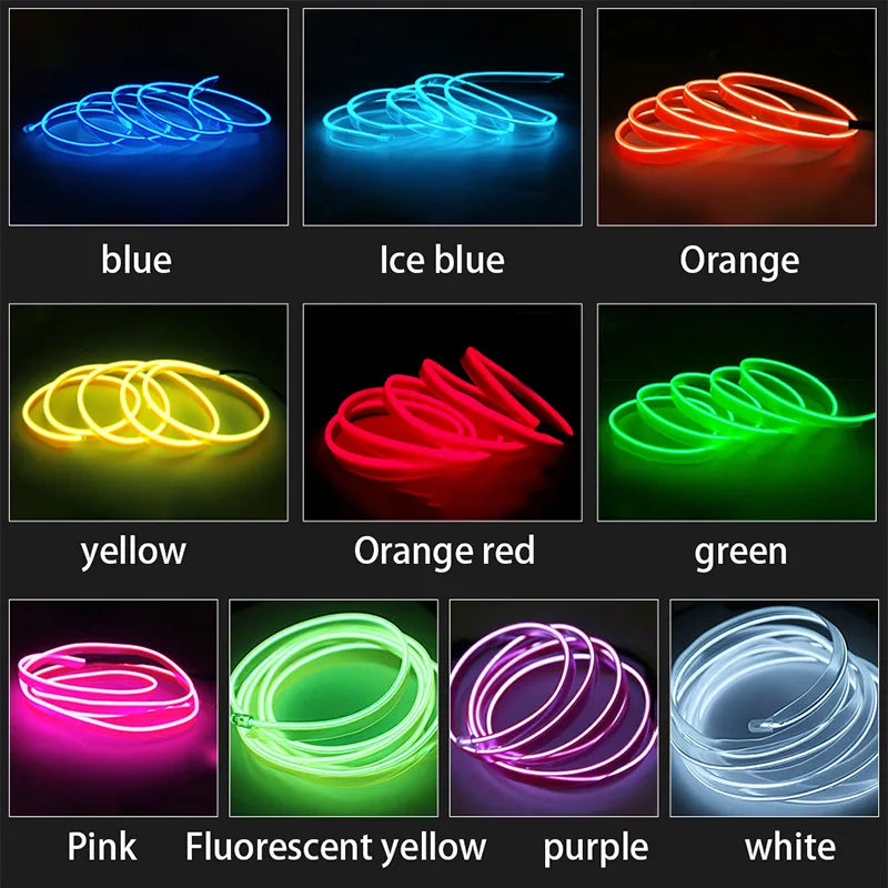 Car Interior Decorative Lamps Strips Atmosphere Lamp Cold Light Decorative Dashboard Console Auto LED Ambient Lights Car Styling