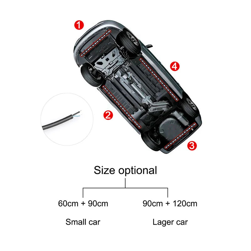 SEAMETAL Car Flexible Strip Light LED Underbody Remote/APP Control RGB Neon Light Dream Color Auto Decor Ambient Atmosphere Lamp